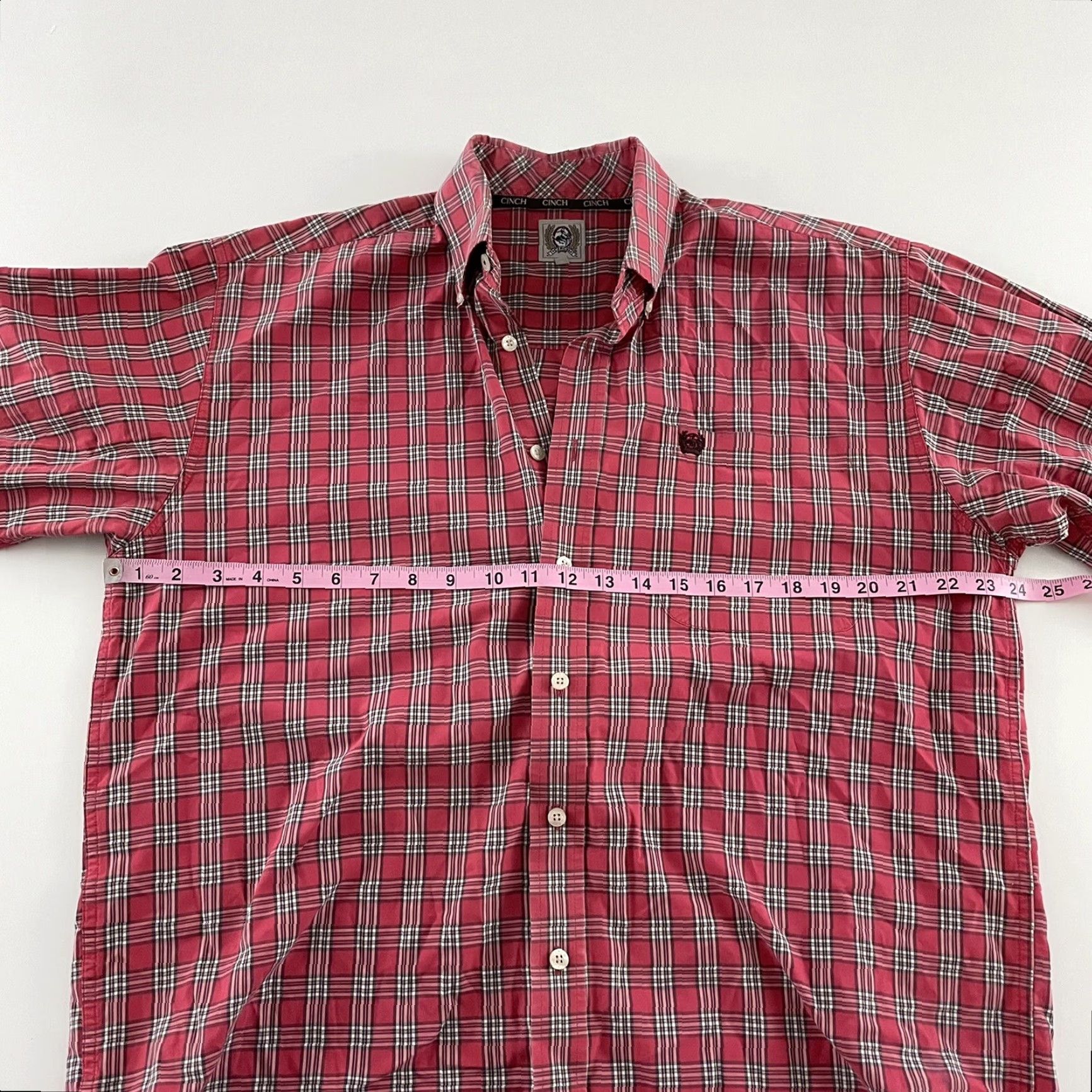 Pinko Cinch Plaid Button-Up Shirt Long Sleeve Mens M Pink White Multicolor Size US M / EU 48-50 / 2 - 5 Thumbnail
