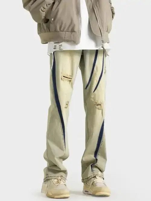 Other Yellow mud color distressed jeans Size US 32 / EU 48 - 1 Thumbnail