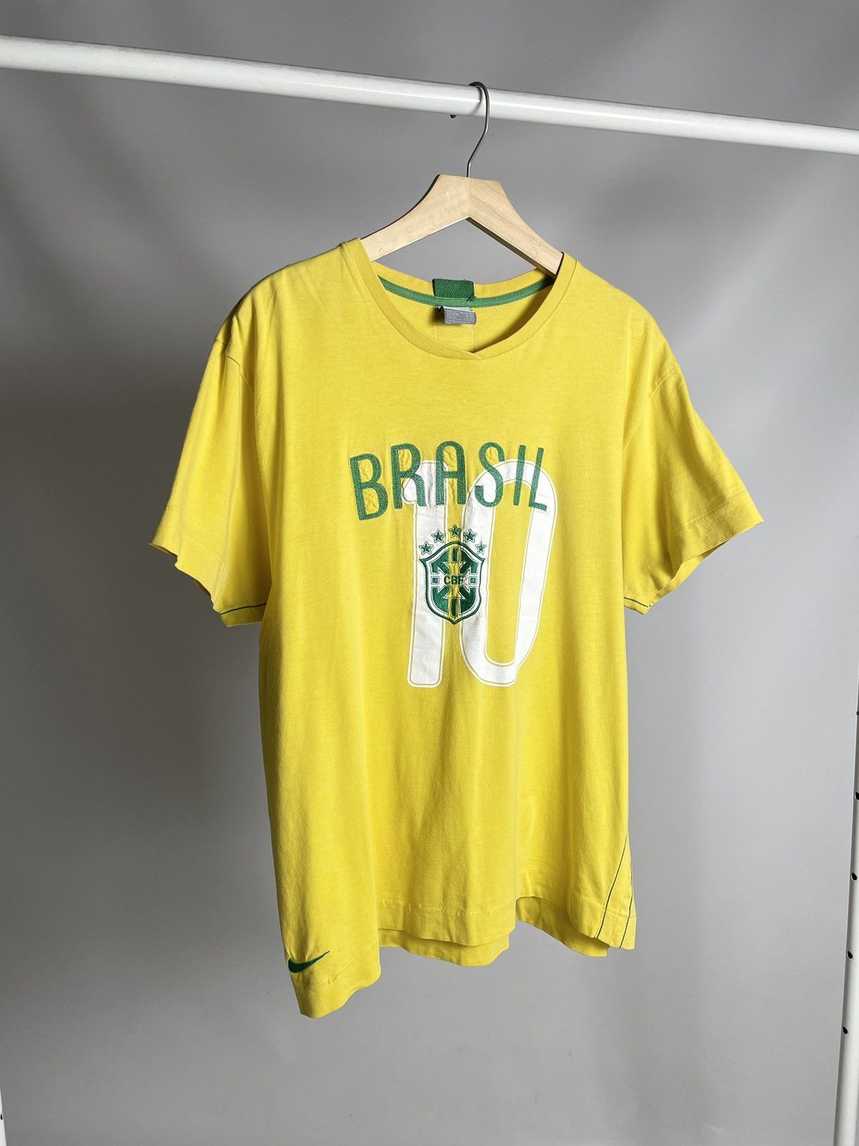 Corteiz × Nike VINTAGE 🇧🇷 Nike Brasil Football Form jersey yellow Tee Size US XL / EU 56 / 4 - 1 Thumbnail