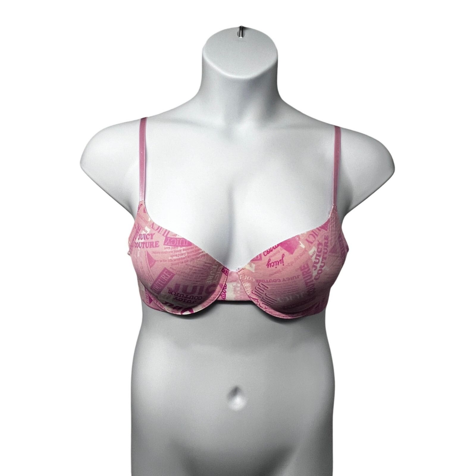 Juicy Couture Juicy Couture Pink Underwire Pushup Padded Bra 36C Spell Out Size ONE SIZE - 1 Thumbnail