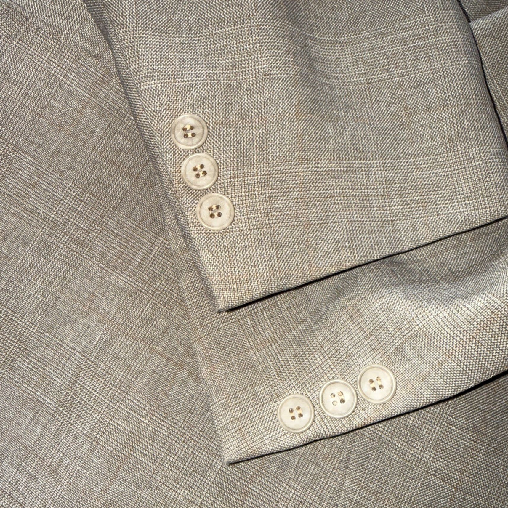 Levi's VINTAGE Levi's Blazer Action Suit Jacket Mens 42L Tan Classic Western 80s Cowboy Notch Lapel Single-Breasted Two-Button Front Long Coat Bedrock Size 42R - 6 Thumbnail