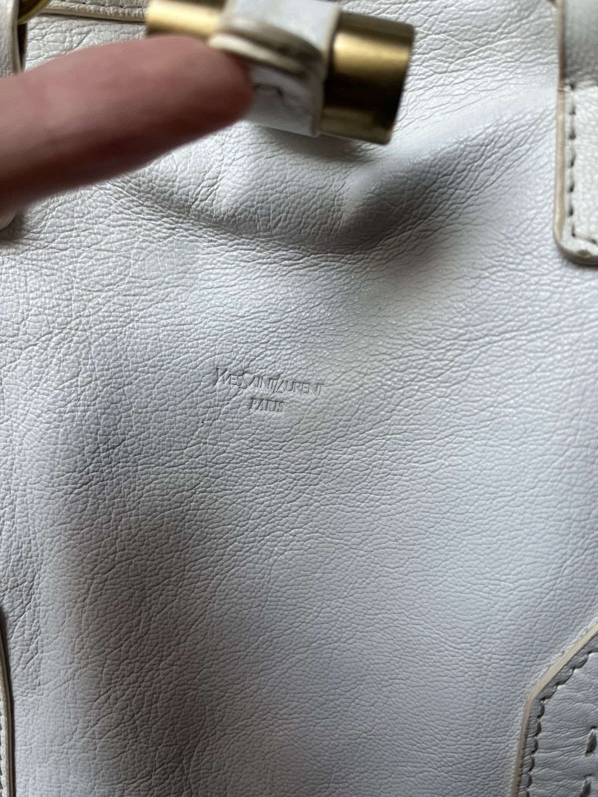 Yves Saint Laurent Yves Saint Laurent rive gauche Muse white leather hand bag Size ONE SIZE - 3 Thumbnail