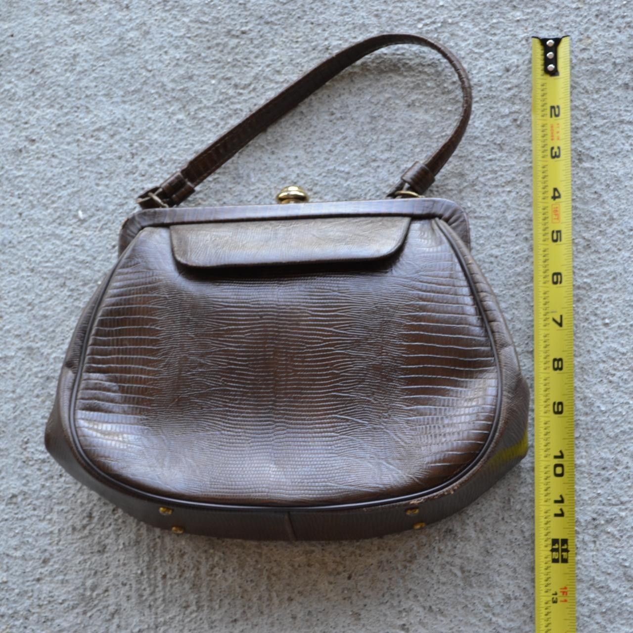 Vintage Vintage Faux Brown leather 50s purse Size ONE SIZE - 5 Thumbnail