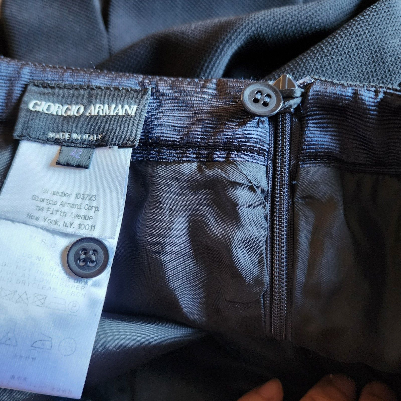 Giorgio Armani Giorgio Armani Black Pencil Skirt – Pleated Accents, Size M Size 28" / US 6 / IT 42 - 8 Thumbnail