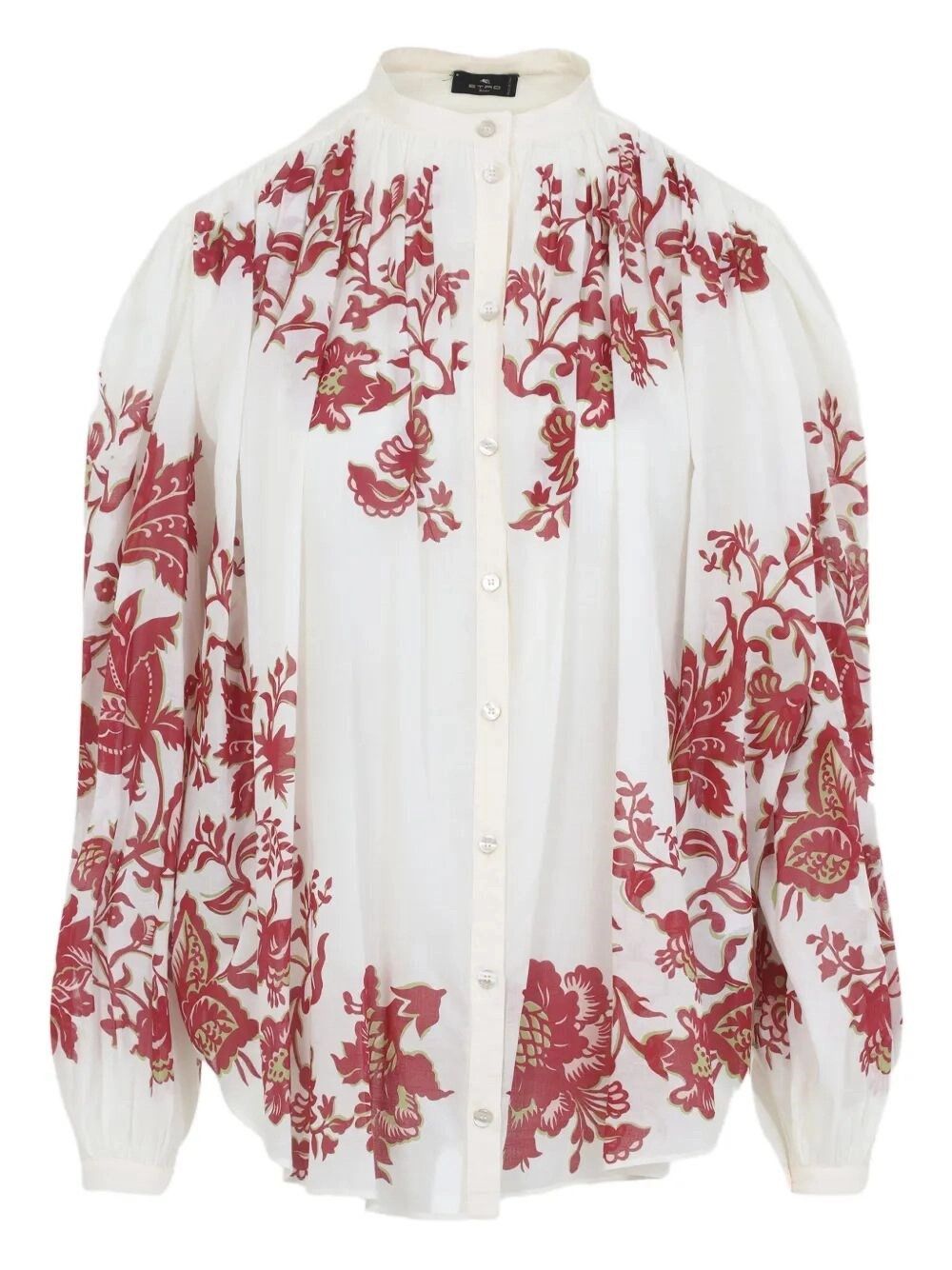 Etro Pleated Shirt With Band Collar Size M / US 6-8 / IT 42-44 - 1 Thumbnail