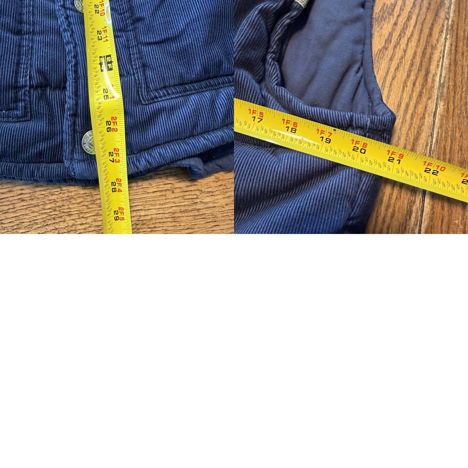 True Religion TRUE RELIGION Gilet CARTER Vest Jacket Logo Navy Blue Grey Corduroy Men’s Large READ Size US L / EU 52-54 / 3 - 8 Thumbnail