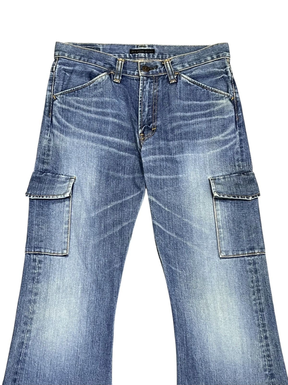 Big John UltraRare Vintage BIG JOHN Super Flare Hourglass Cargo Jeans Size 28" / US 6 / IT 42 - 3 Thumbnail