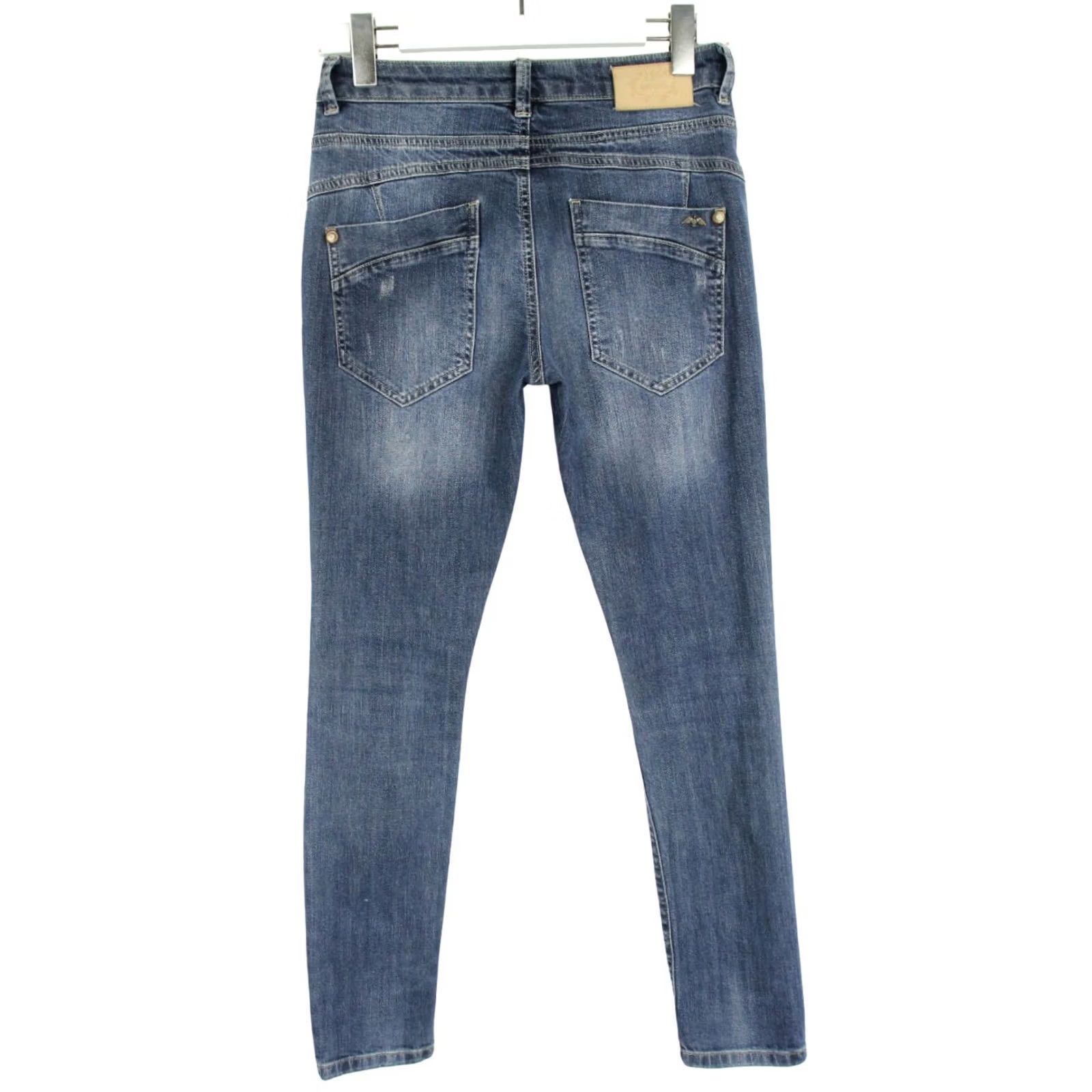 Vintage MOS MOSH Linton Jeans Women's W26 Slim Distressed Faded Stretch Blue Size 26" / US 2 / IT 38 - 2 Thumbnail