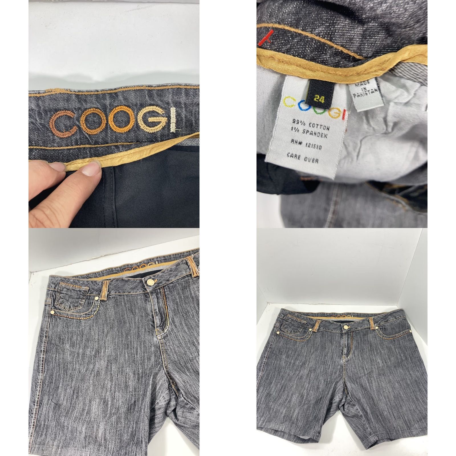Coogi VINTAGE Coogi Denim Shorts Women 24 Gray Denim Embroidered Logo Hip Hop VTG Size 42" / US 20 - 8 Thumbnail