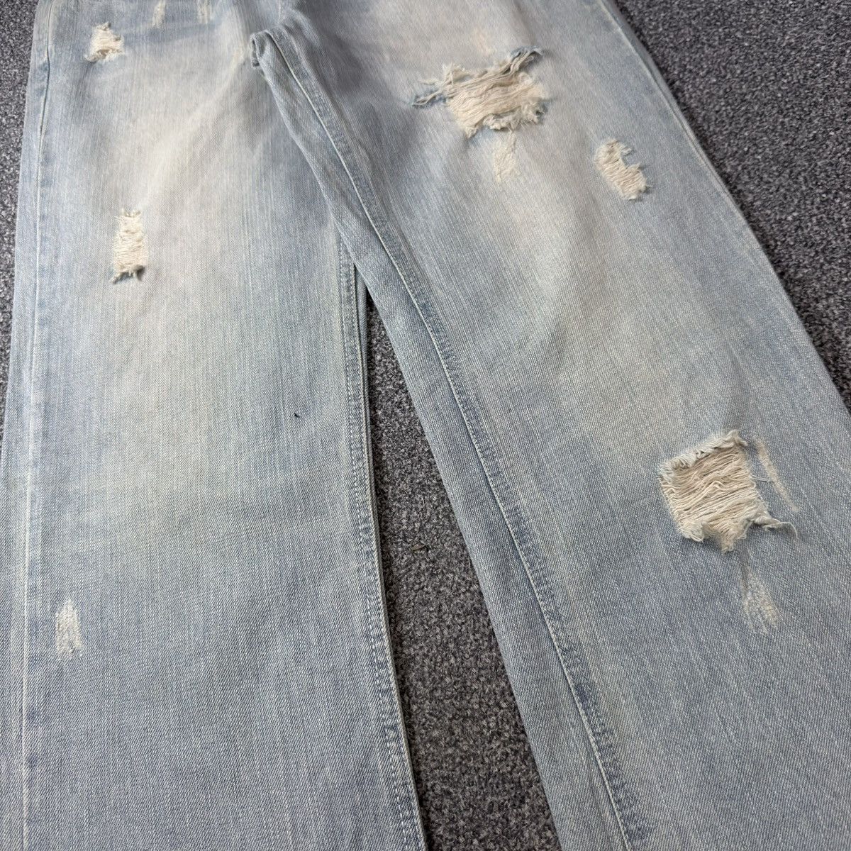 Hysteric Glamour Japanese Avant Garde Riche Glamour Wideleg Distressed Jeans Size 30" / US 8 / IT 44 - 6 Thumbnail