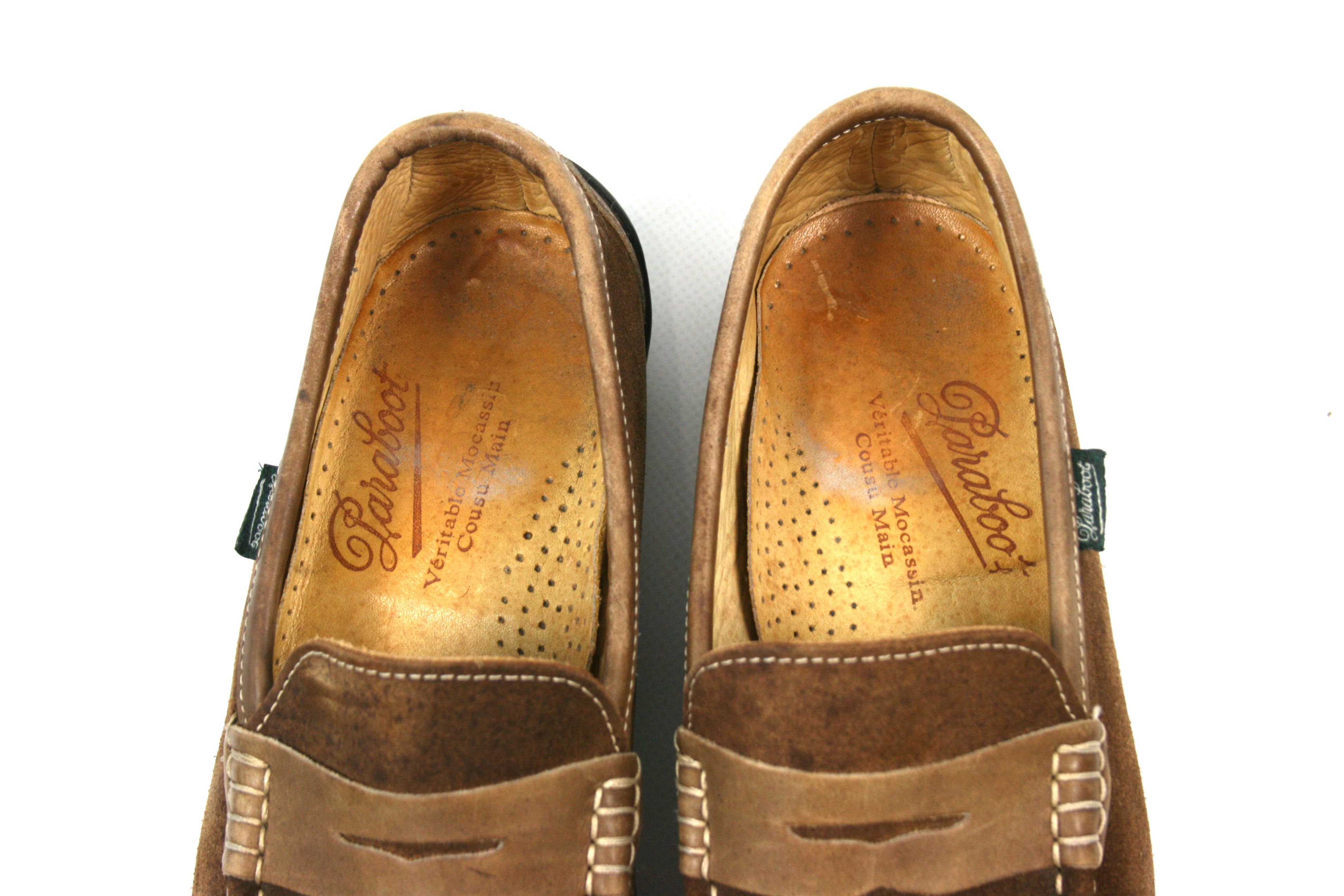 Paraboot 90S Cabrio Damier Suede Penny Loafers Vintage Size US 5.5 / IT 35.5 - 9 Thumbnail