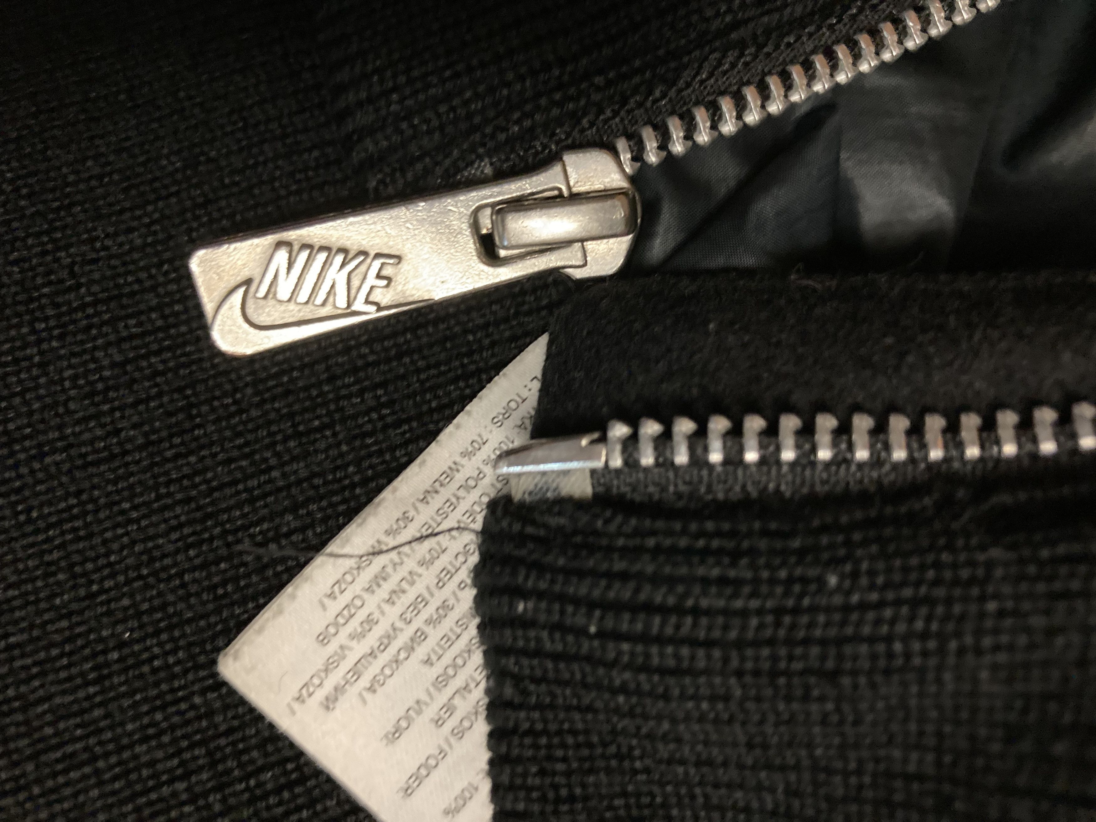 Nike × Vintage Vintage Nike Bomber Hooded Jacket Wool Black Insulated Size US M / EU 48-50 / 2 - 6 Thumbnail