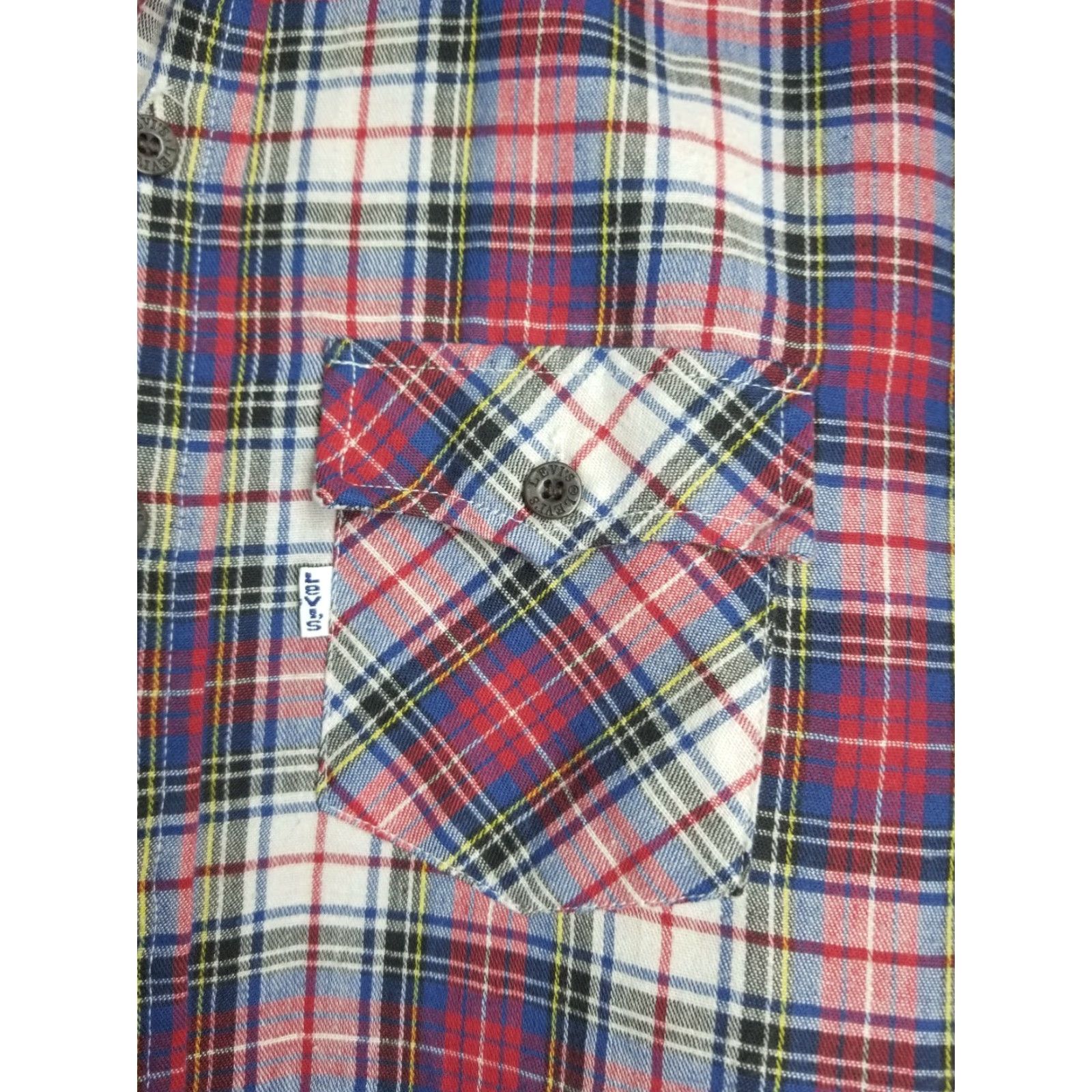 Levi's VINTAGE Levi's Flannel Button-Down Shirt Adult Medium Red Plaid 80s USA Mens 20 Size US XXL / EU 58 / 5 - 3 Thumbnail