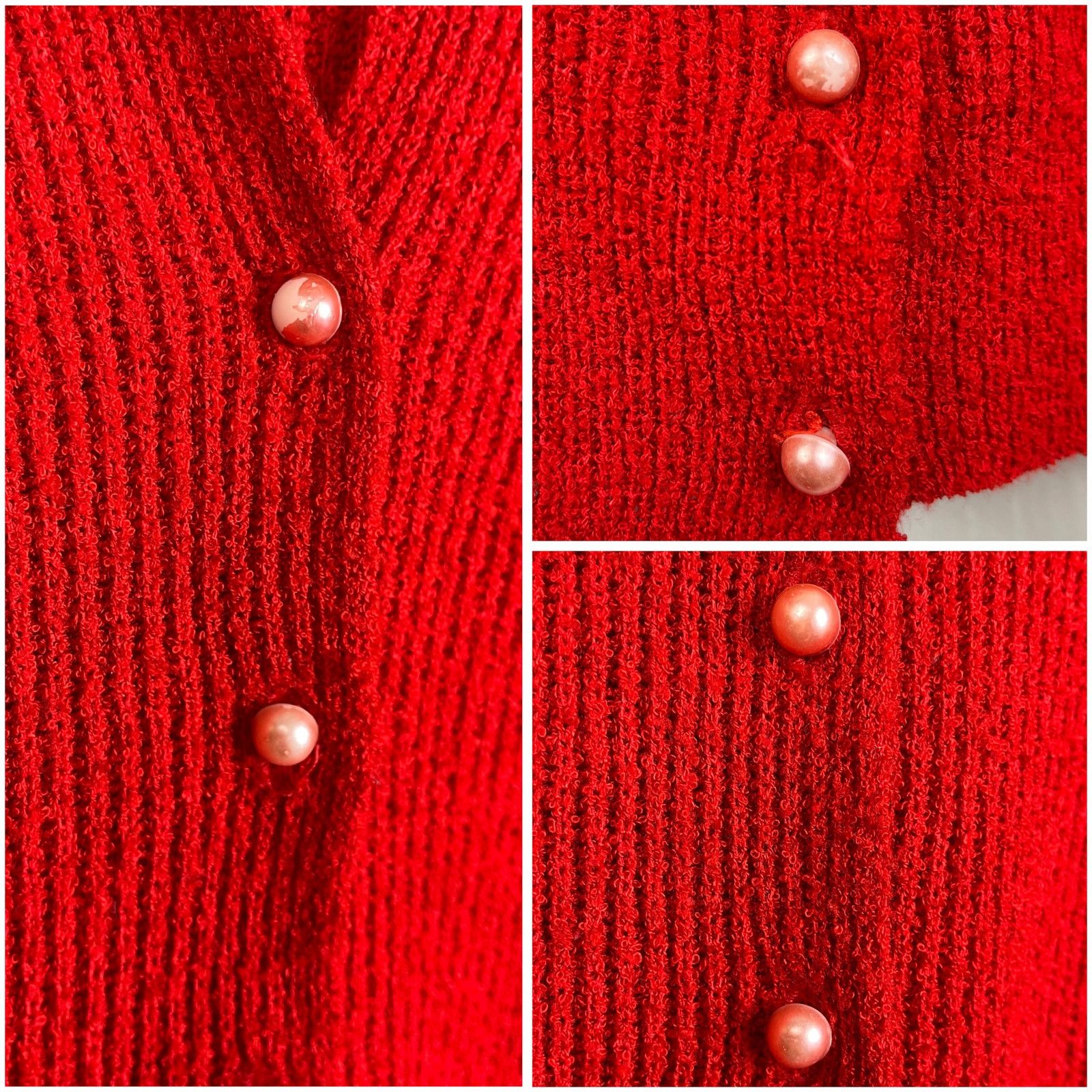Vintage VTG 90’s Petites Just For You Red Cardigan Cozy Knit Sweater Size S / US 4 / IT 40 - 25 Thumbnail