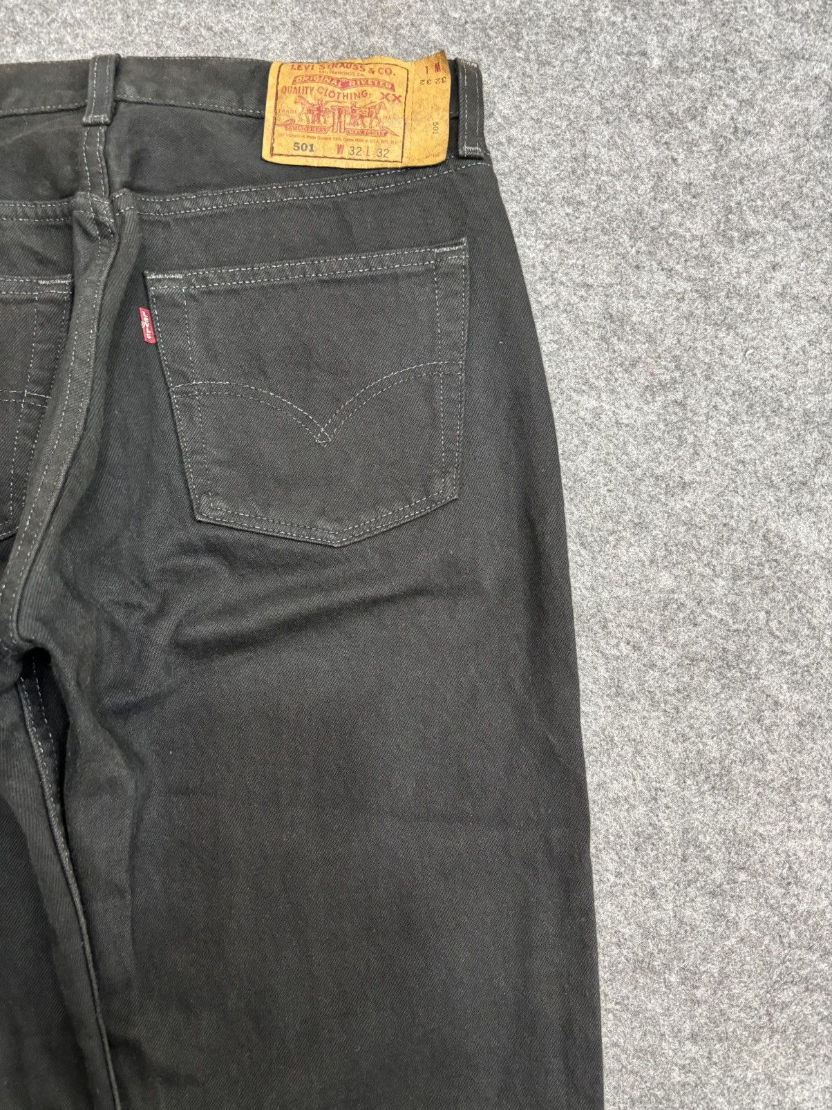 Levi's Vintage Clothing 💥90s💥Vintage Levis 501 Original Cut Superblack Denim F605 Size US 31 - 12 Thumbnail