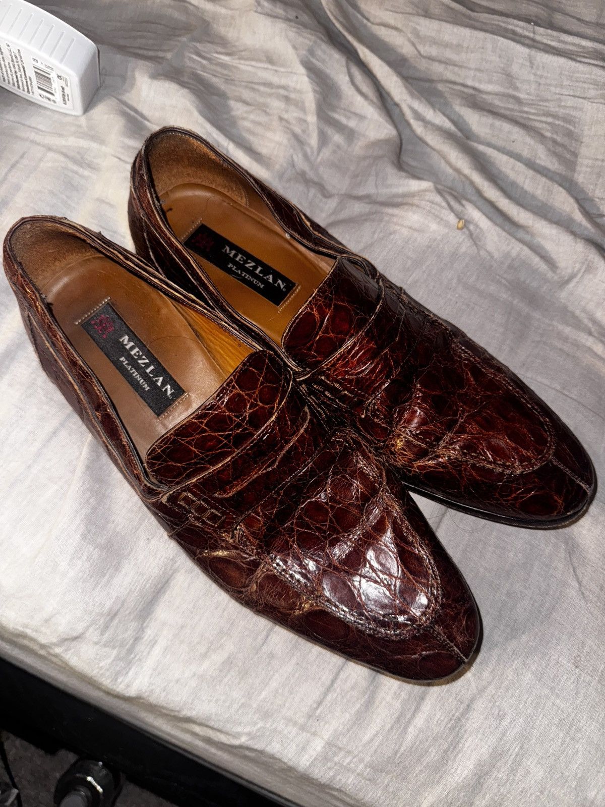 Mezlan Mezlan Platinum Genuine Crocodile Loafers – Size 11 – Rare Size US 11 / EU 44 - 2 Thumbnail