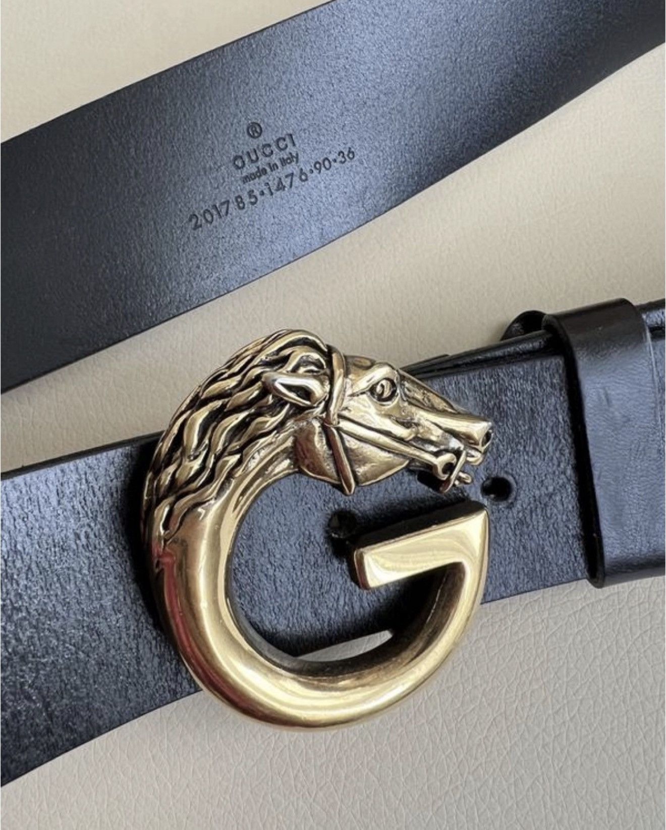 Gucci GUCCI by Frida Giannini Horse Head Buckle Leather Belt Demna Size ONE SIZE - 1 Thumbnail