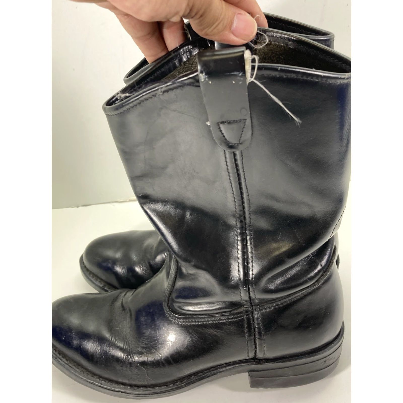 Vintage Iron Age Steel Toe Safety Roper Boots Men Size 9 EE Wide Black Leather Western Size US 9 / EU 42 - 4 Thumbnail
