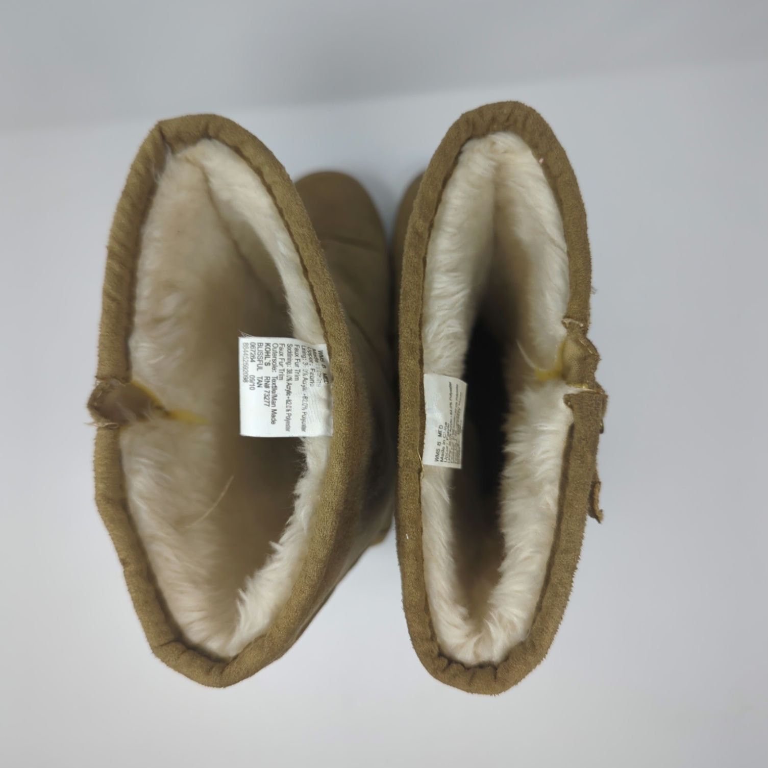 Other SO Womens Boot Tan Suede Fabric Faux Fur Lined Pull On 8 Size US 8 / IT 38 - 5 Thumbnail