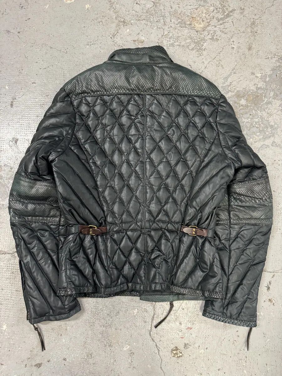 Roberto Cavalli AW2000 Roberto Cavalli Asymmetrical Ninja Python Dark Green Puffer Leather Jacket Size US S / EU 44-46 / 1 - 2 Thumbnail