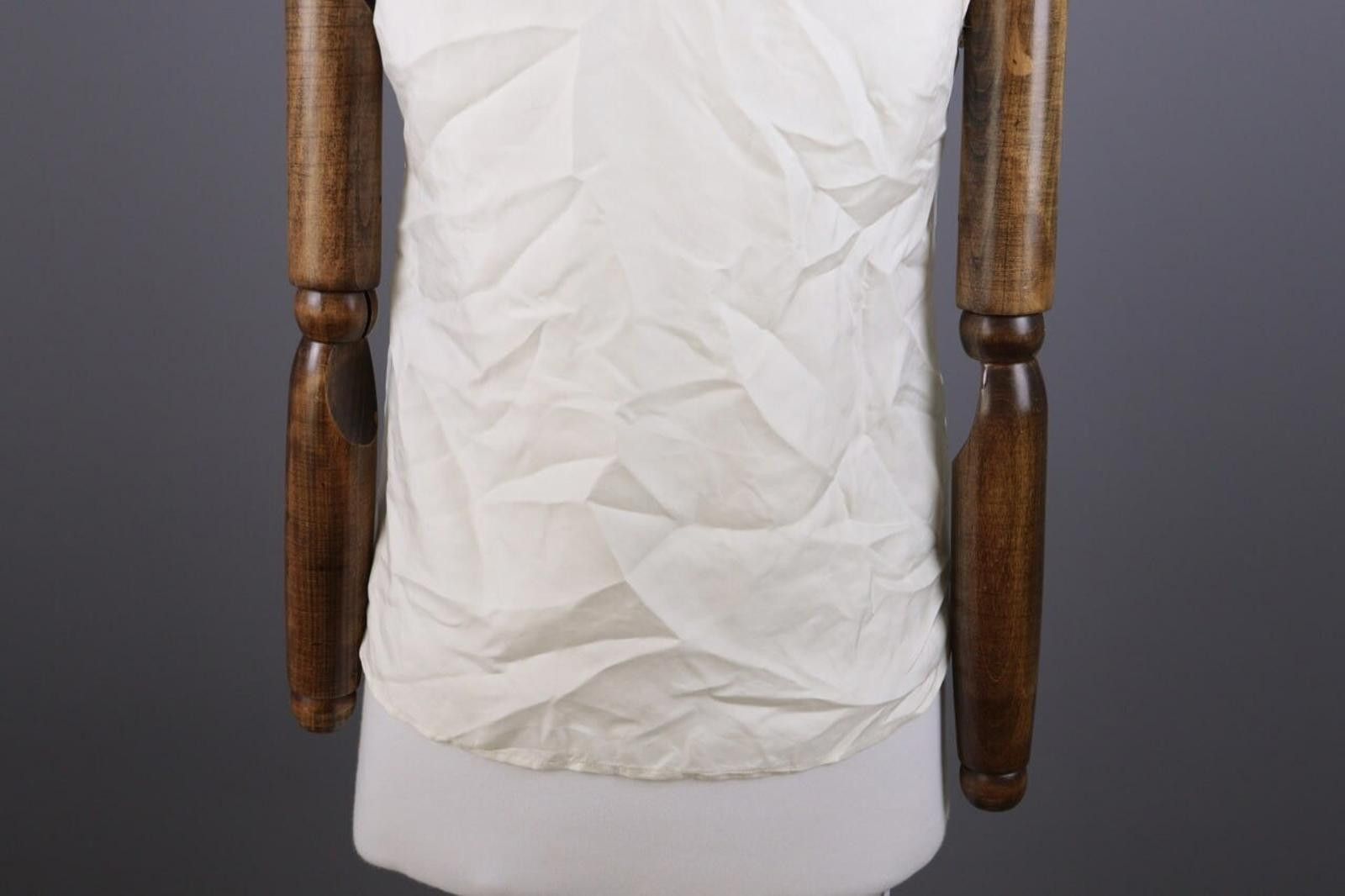 J.Crew J.Crew Beige 100% Silk Sleeveless Jabot Shirt Size 2 / XS Size XS / US 0-2 / IT 36-38 - 9 Thumbnail