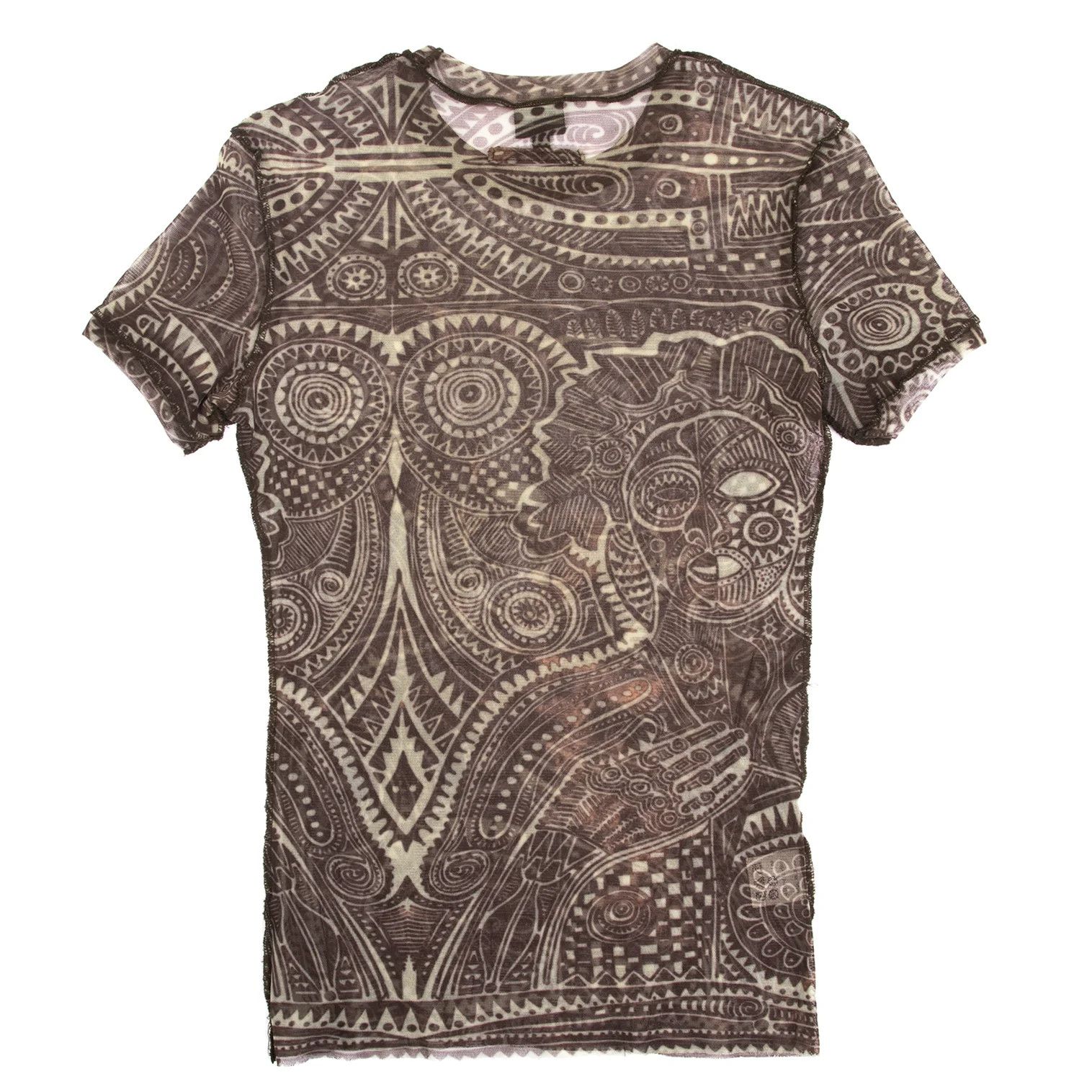 Jean Paul Gaultier Graphic Print Inside Out Power Net T-Shirt Brown 48 Size US M / EU 48-50 / 2 - 8 Thumbnail