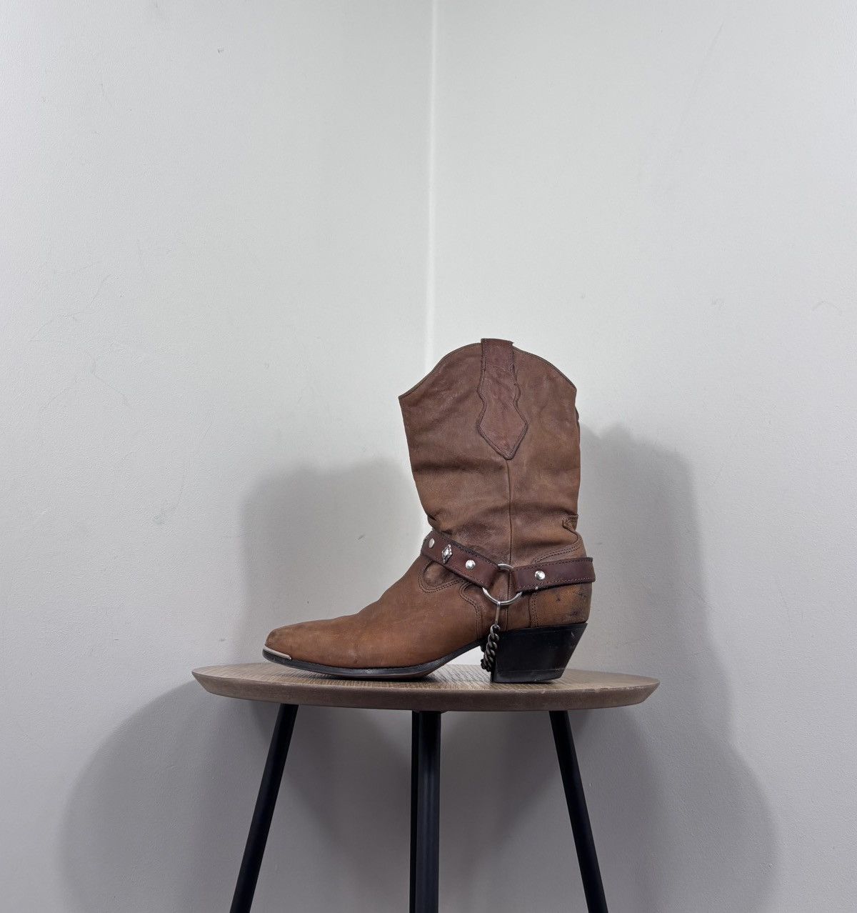 Cowboy Equipment Code West Vintage Women’s Brown Leather Western Cowboy Boots Size US 8.5 / IT 38.5 - 10 Thumbnail