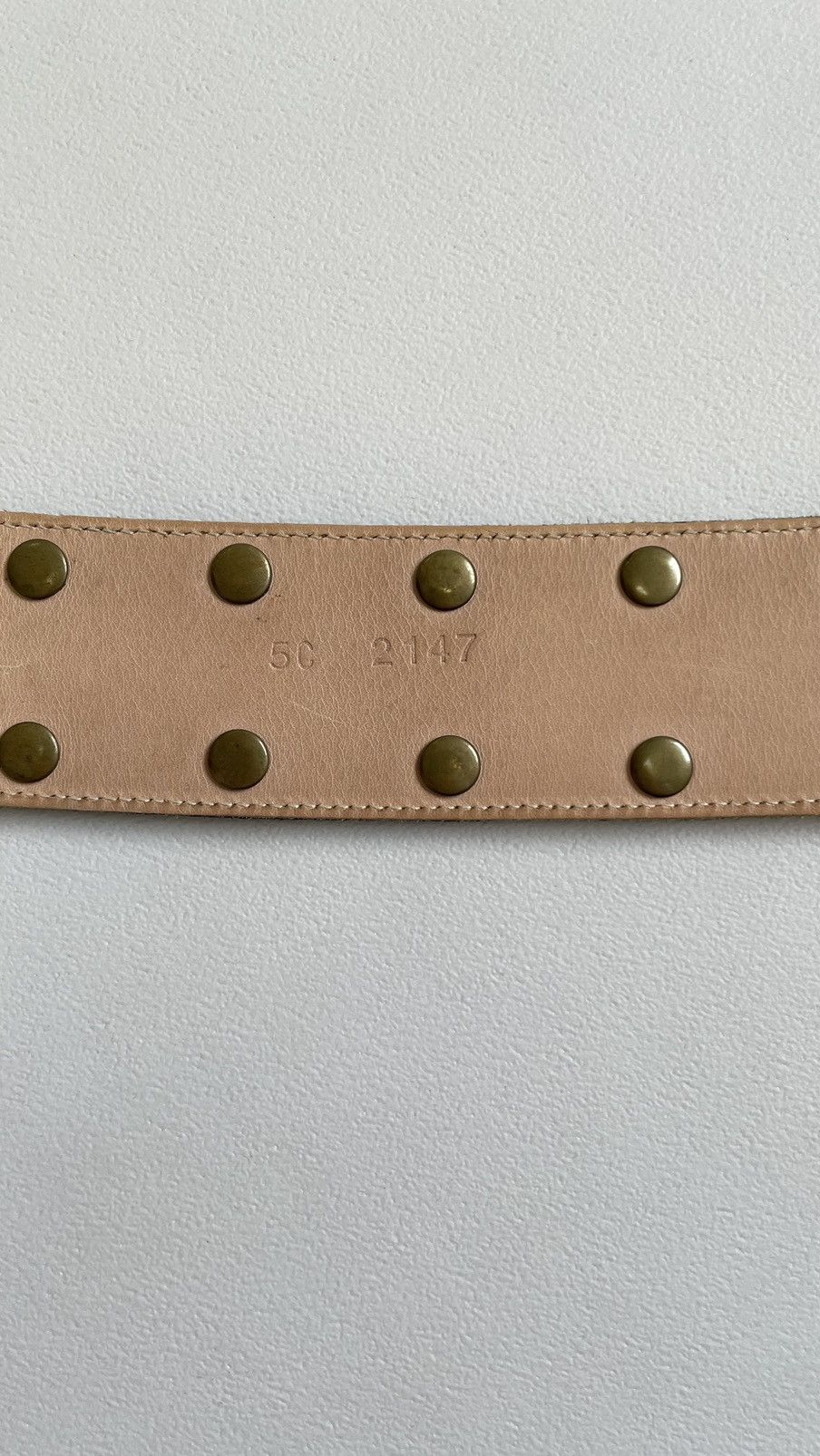 Miu Miu Mid 2000s Blue Studded Denim Belt Size 32 - 14 Thumbnail