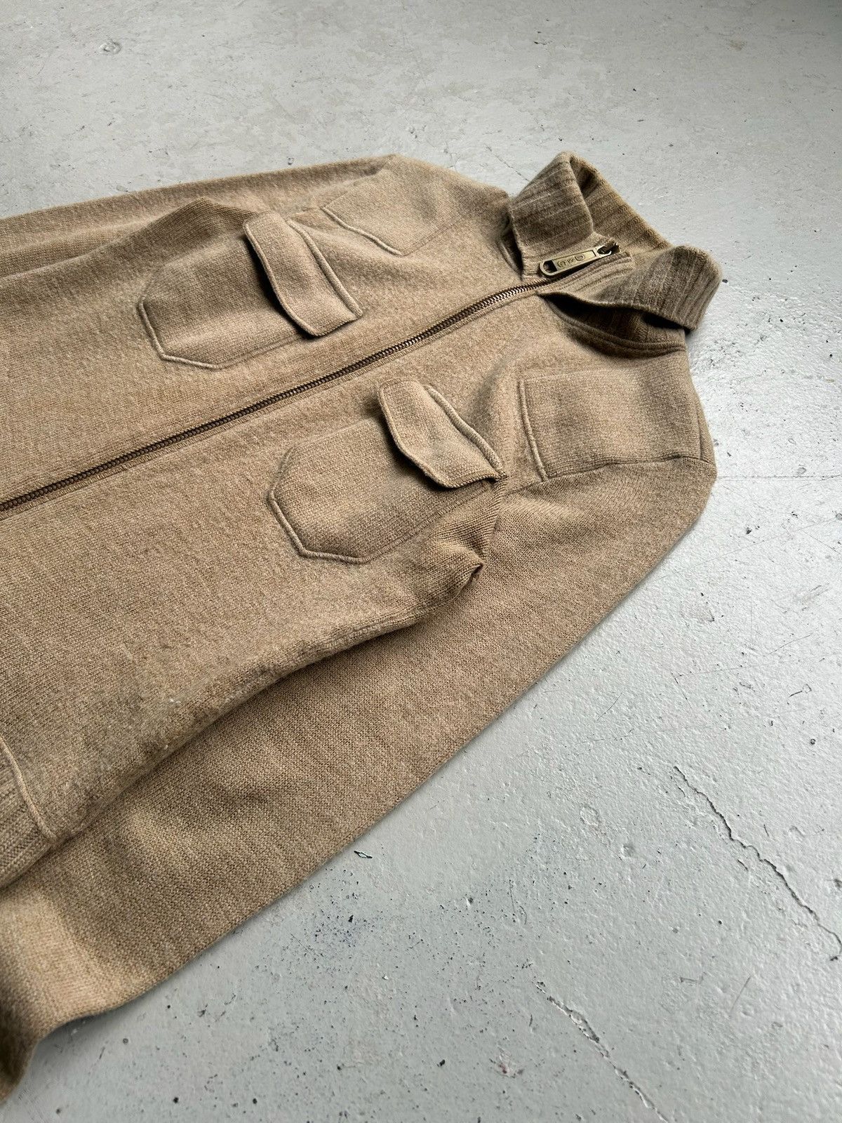 Dolce & Gabbana Dolce & Gabbana Tan Lana Merino Wool Zip Up Size US M / EU 48-50 / 2 - 3 Thumbnail