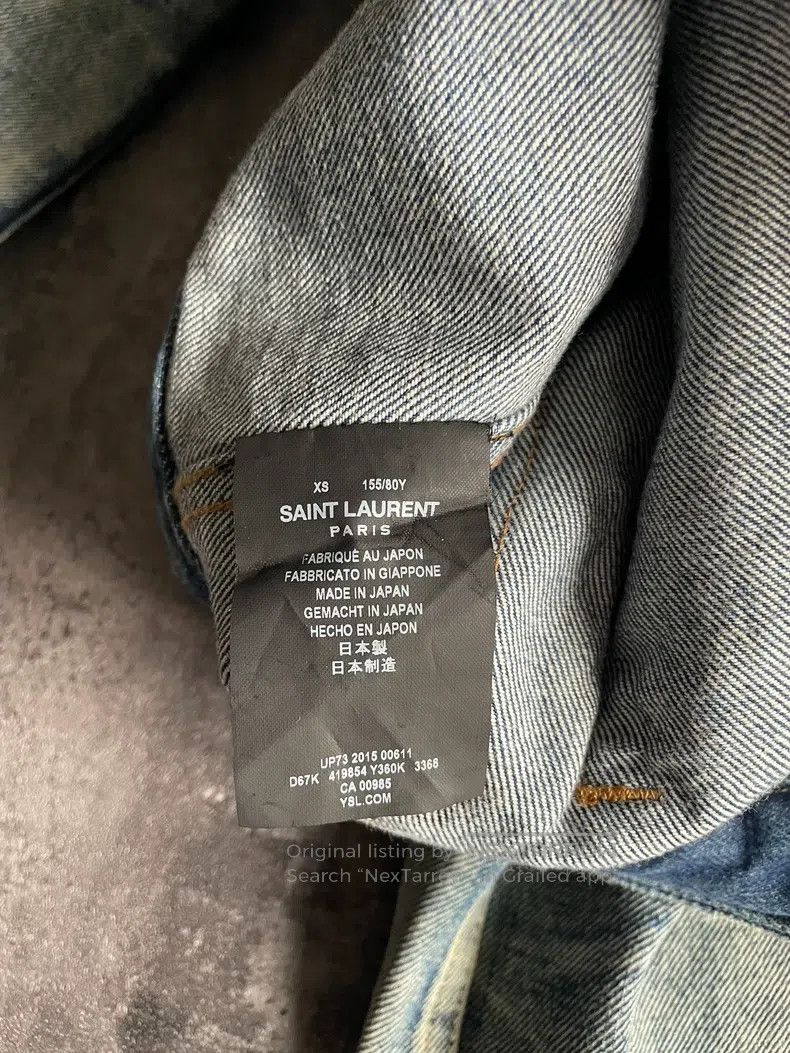 Saint Laurent Paris Saint Laurent Paris Ripped and Washed Studs Denim Jacket Size US XS / EU 42 / 0 - 7 Thumbnail