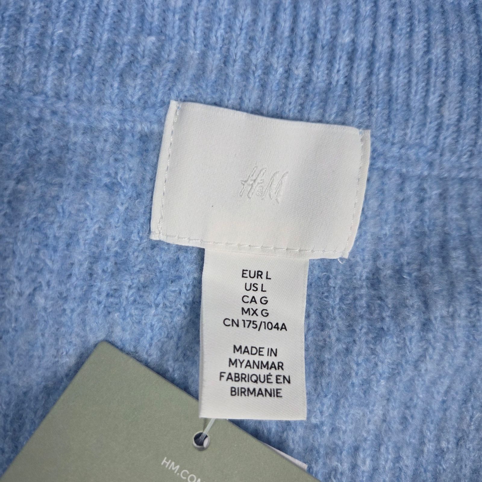 H&M H&M Large Blue Sweater Dress Versatile Cowl Neck Size L / US 10 / IT 46 - 6 Thumbnail