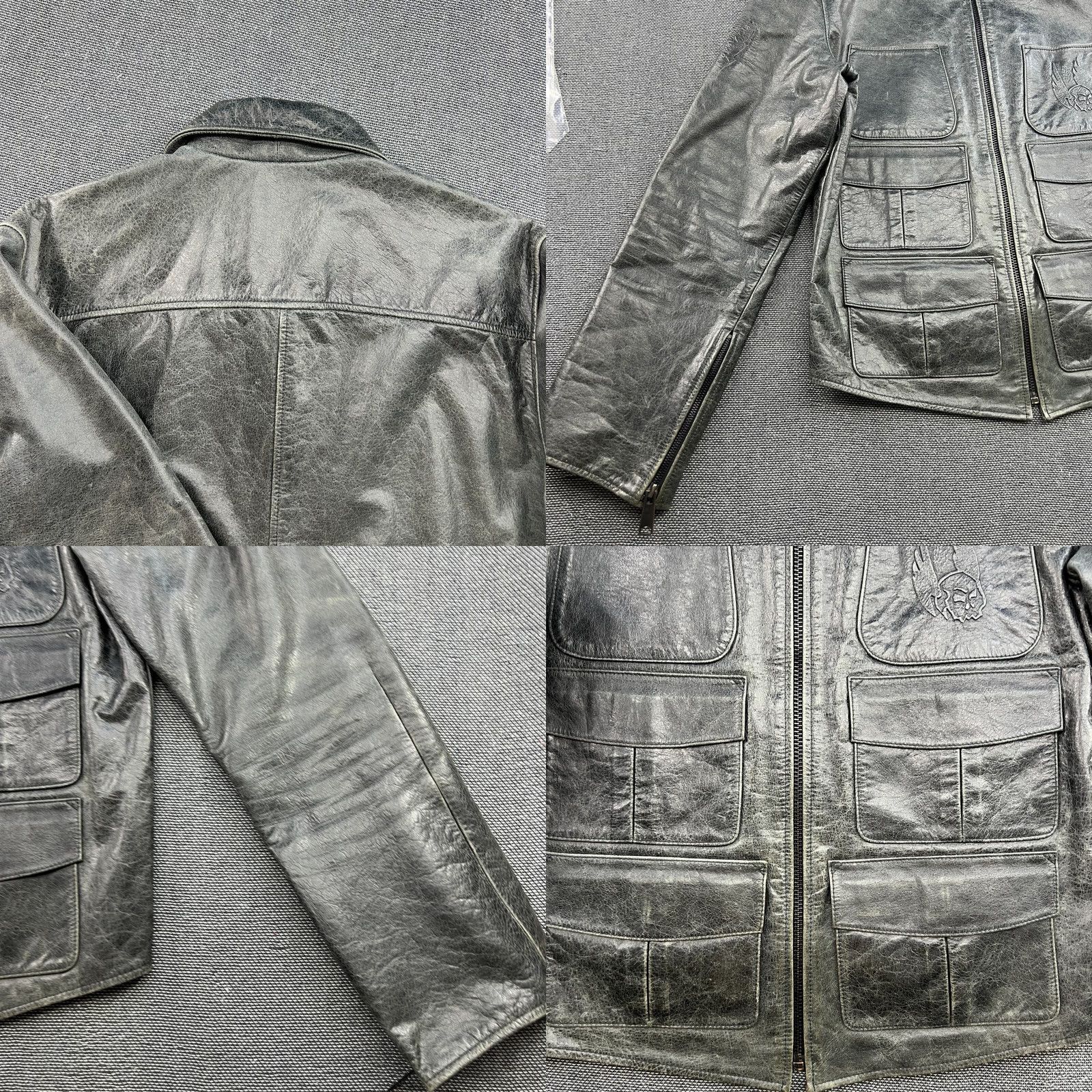 Levi's Levi's Mens Jacket Black Biker Motorcycle Leather Medium Skull Sample Size US M / EU 48-50 / 2 - 9 Thumbnail