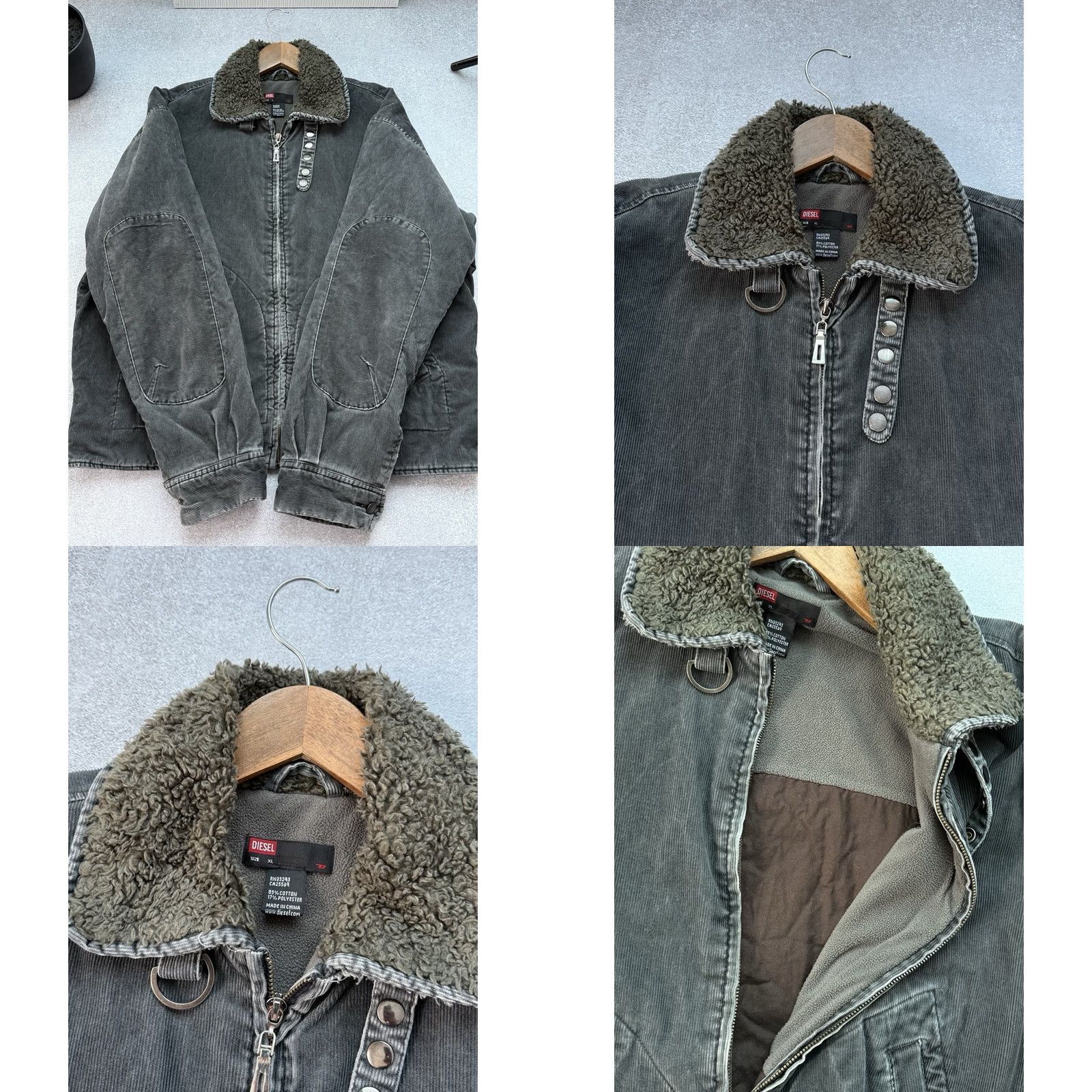 Diesel VINTAGE Diesel Bomber Jacket Men XL Purple Denim Button 90s Diesel Y2K Vintage Bomber Jacket Mens Jeans Jacket Size US XL / EU 56 / 4 - 8 Thumbnail