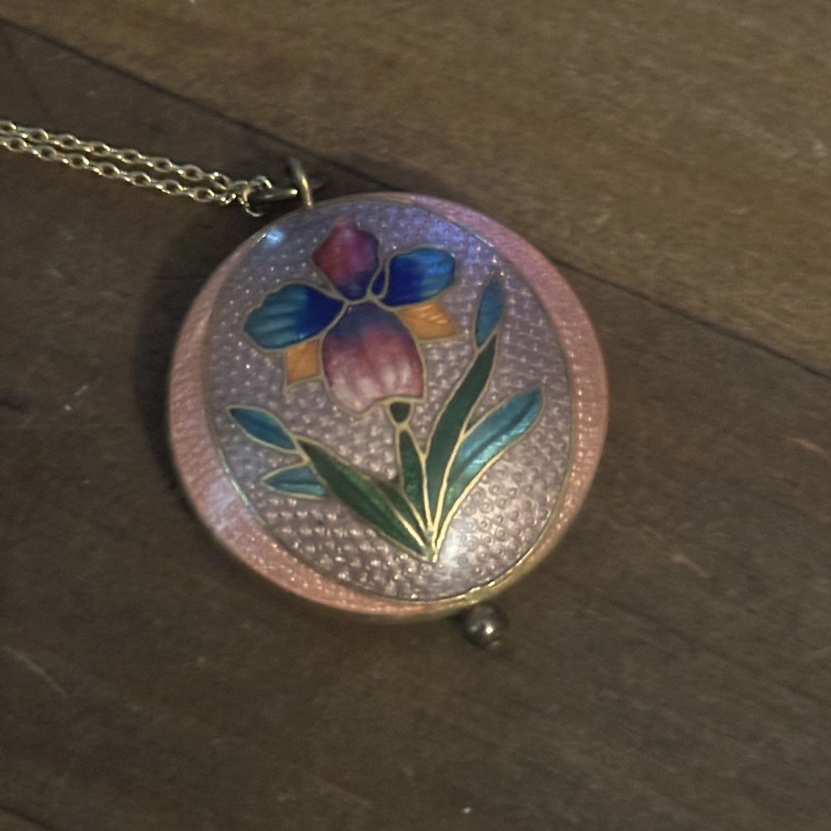 Vintage Vintage cloisonné Lilly pendant necklace Size ONE SIZE - 5 Thumbnail