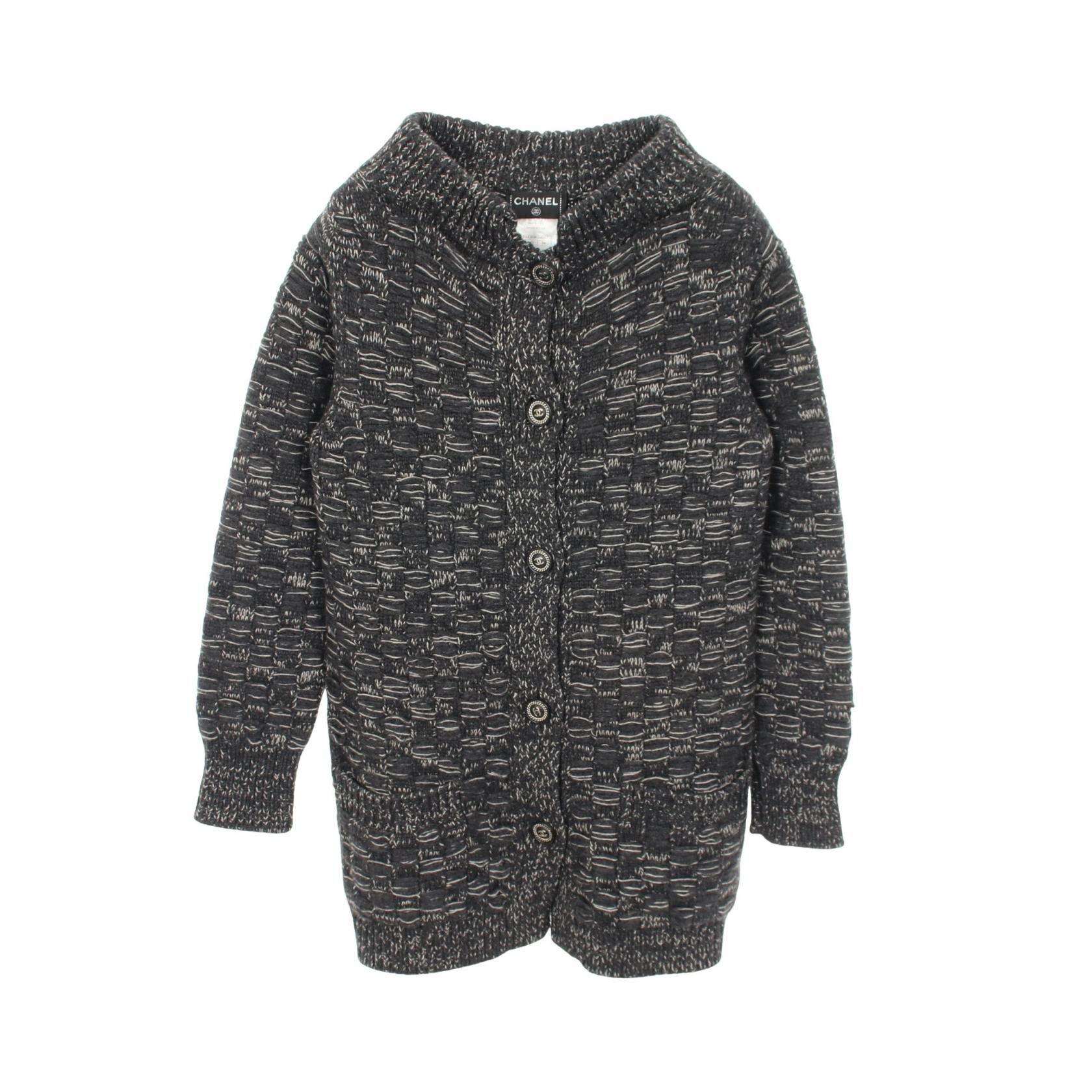 Chanel Chanel Chanel Coco Mark Button Cashmere Coat Textile Outerwear P44389K04667 DUTY FREE for USA Size ONE SIZE - 1 Thumbnail