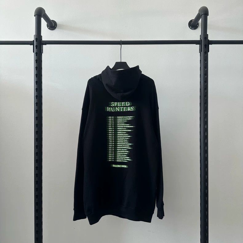 Balenciaga Balenciaga SS19 SpeedHunters Matrix Print Hooded Sweatshirt Size US S / EU 44-46 / 1 - 2 Thumbnail