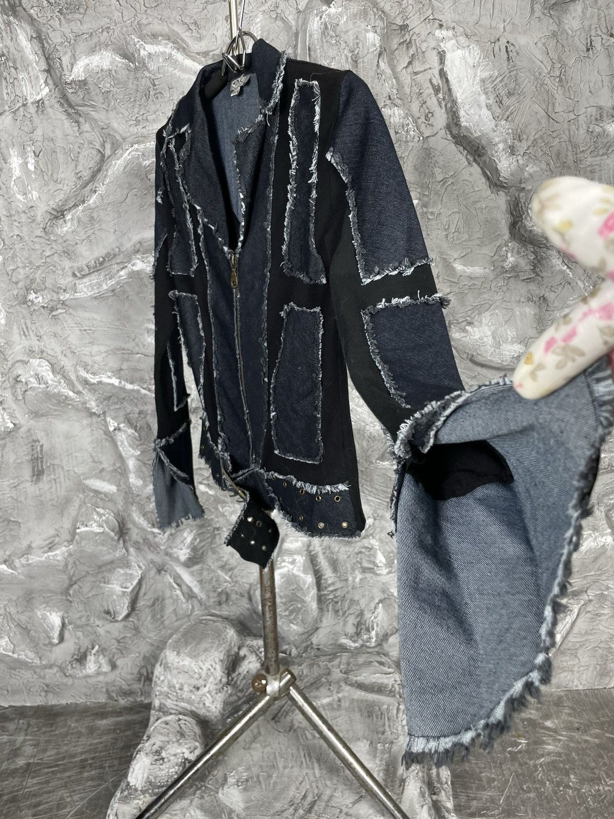 Designer × Japanese Brand × Vintage Patchwork Denim Stretch Jacket Y2K Junya Watanabe Style Size S / US 4 / IT 40 - 6 Thumbnail