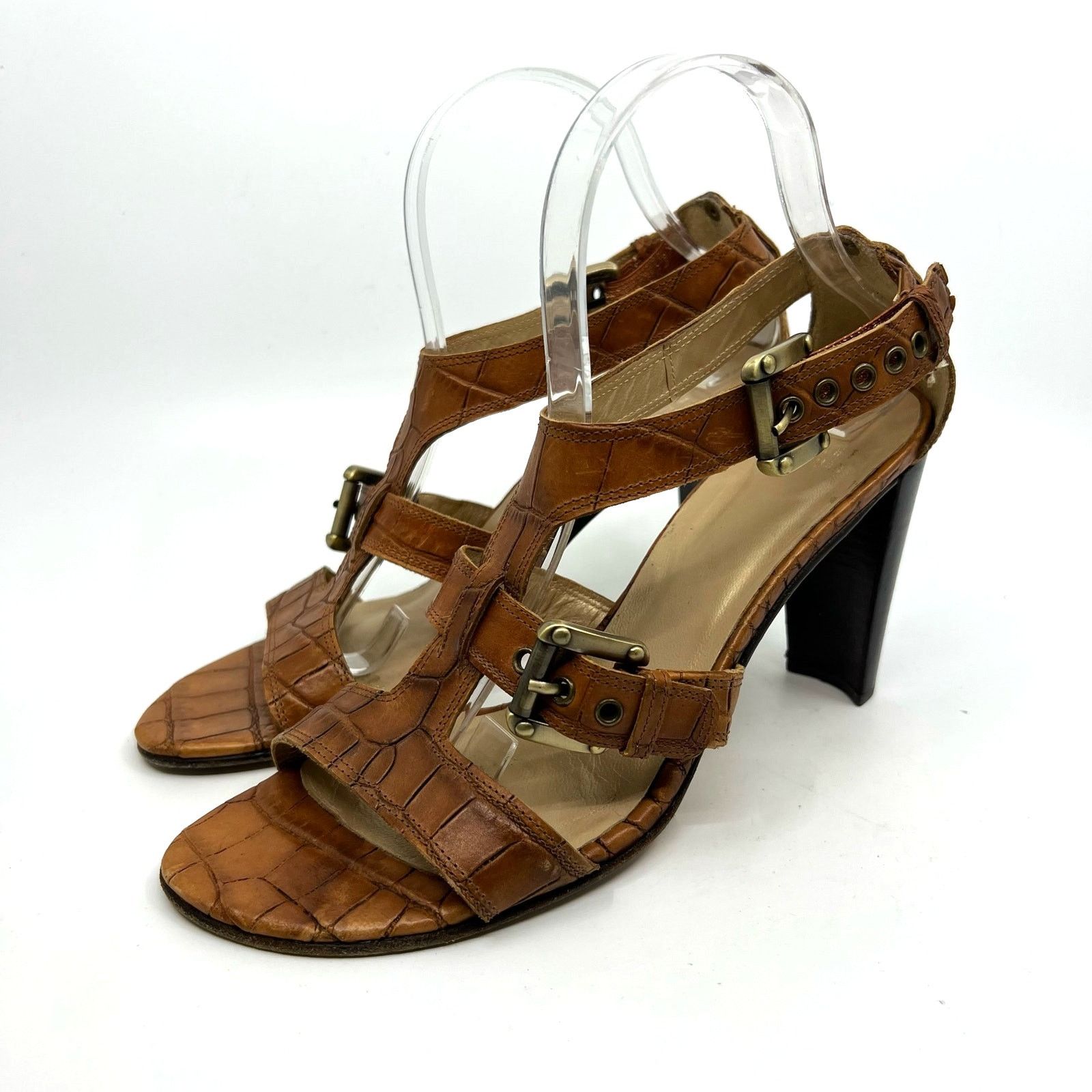 Stuart Weitzman Stuart Weitzman Brown Alligator Leather Sandals Women's 8 US Size US 9 / IT 39 - 1 Thumbnail