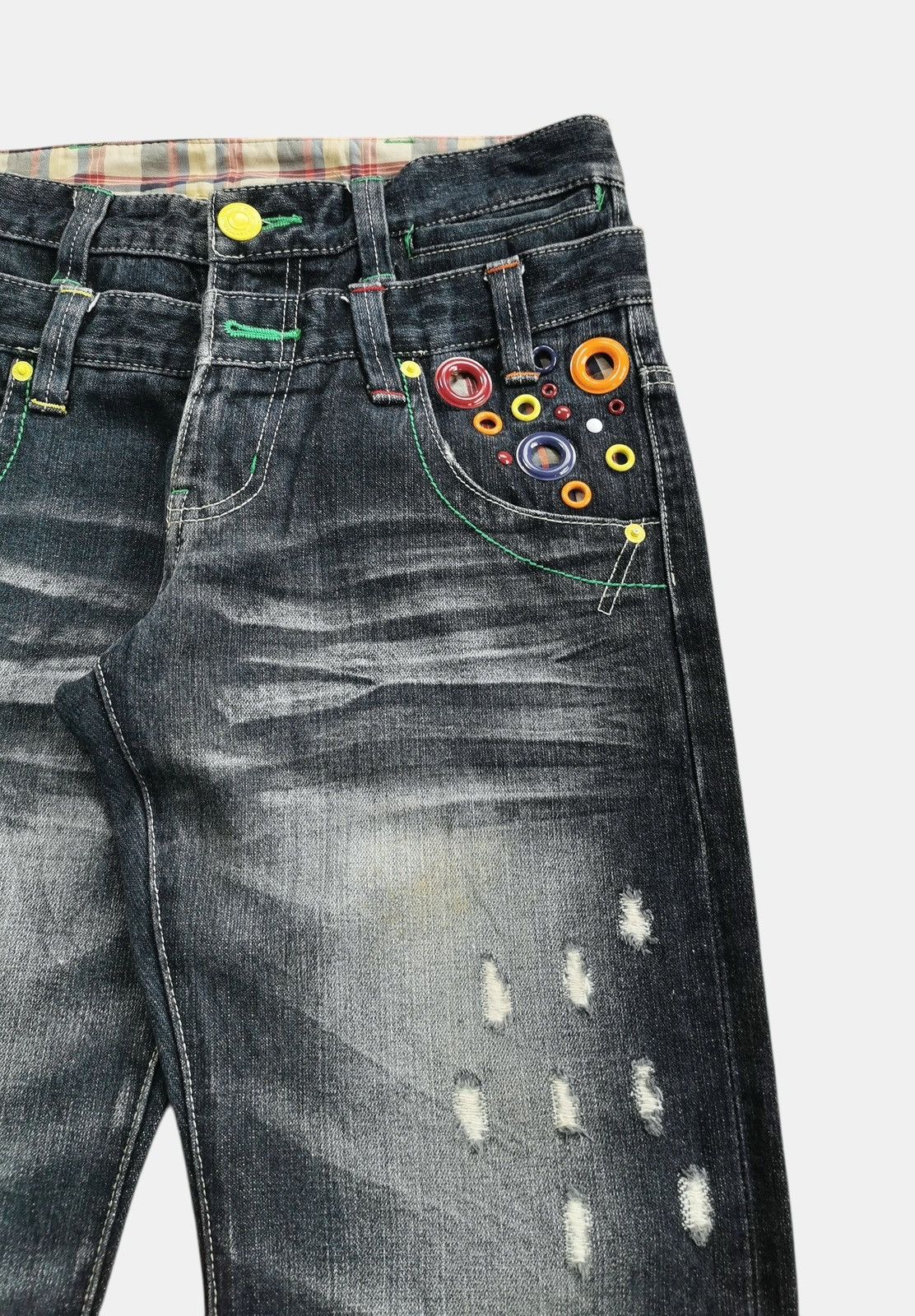 Kapital Distressed Black Denim Jeans Style Kapital Jeans Size US 30 / EU 46 - 8 Thumbnail