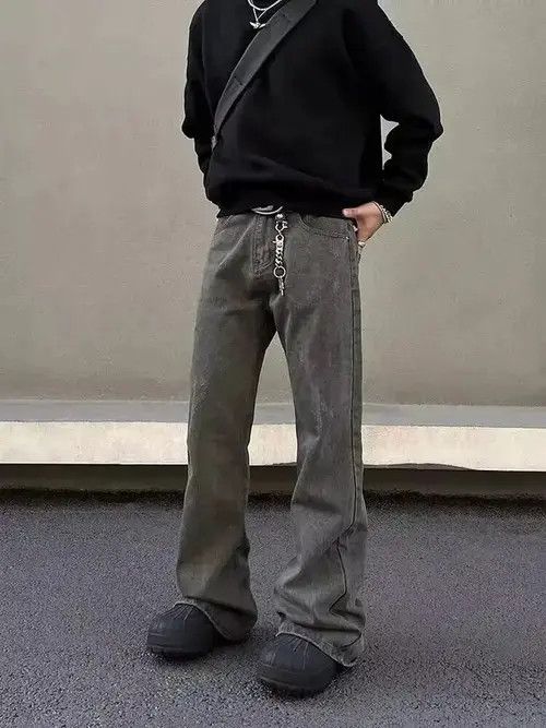 VIBE Vintage washed straight-leg bootcut draped jeans Size US 32 / EU 48 - 5 Thumbnail