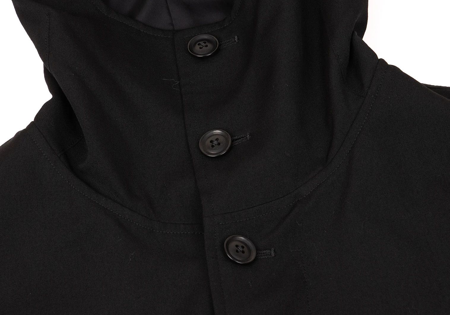 Yohji Yamamoto Yohji Yamamoto Black Wool Gabardine Long Coat Size US L / EU 52-54 / 3 - 5 Thumbnail