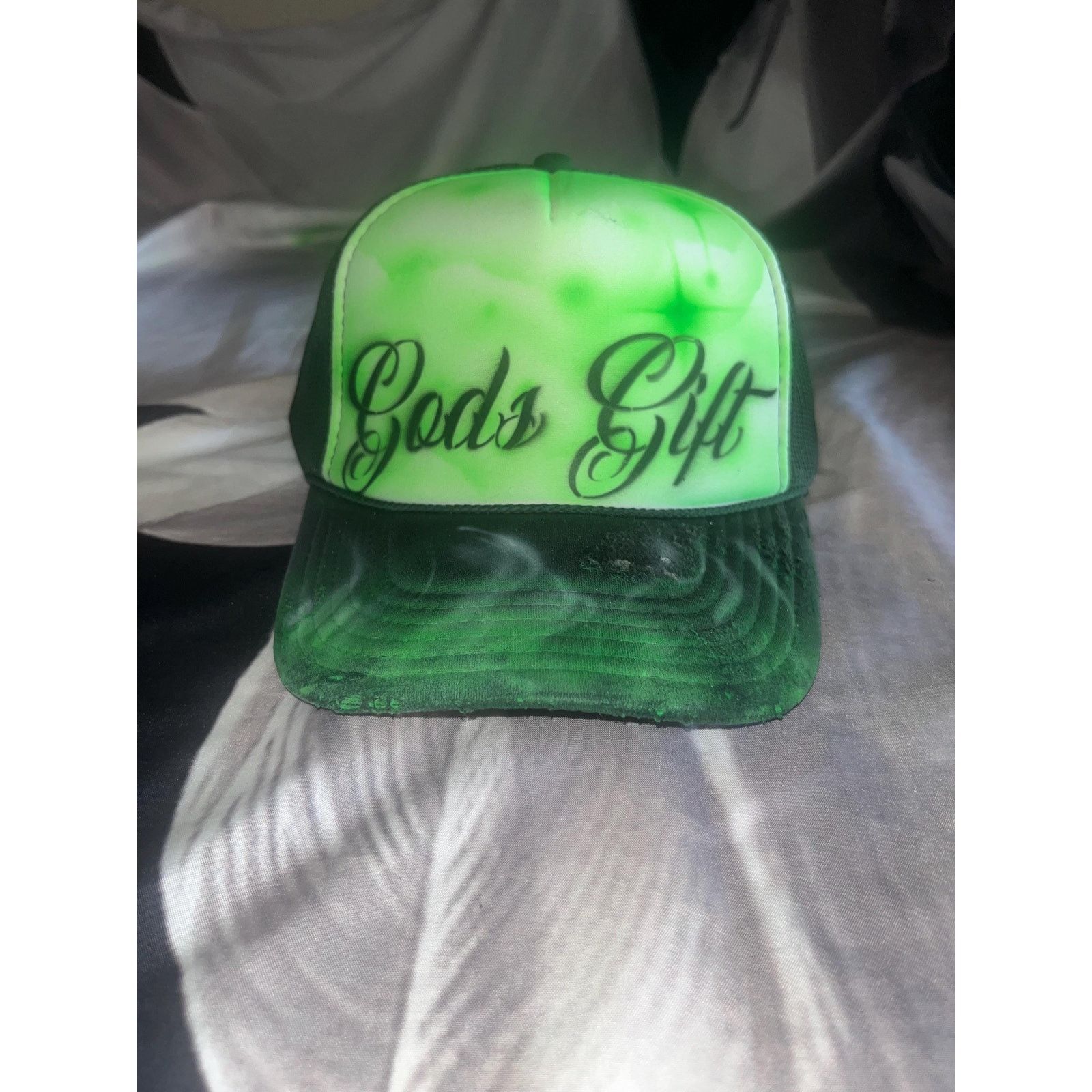 Other GODS GIFT Airbrushed 5 panel SnapBack Trucker Hat handpaintd Size ONE SIZE - 1 Thumbnail