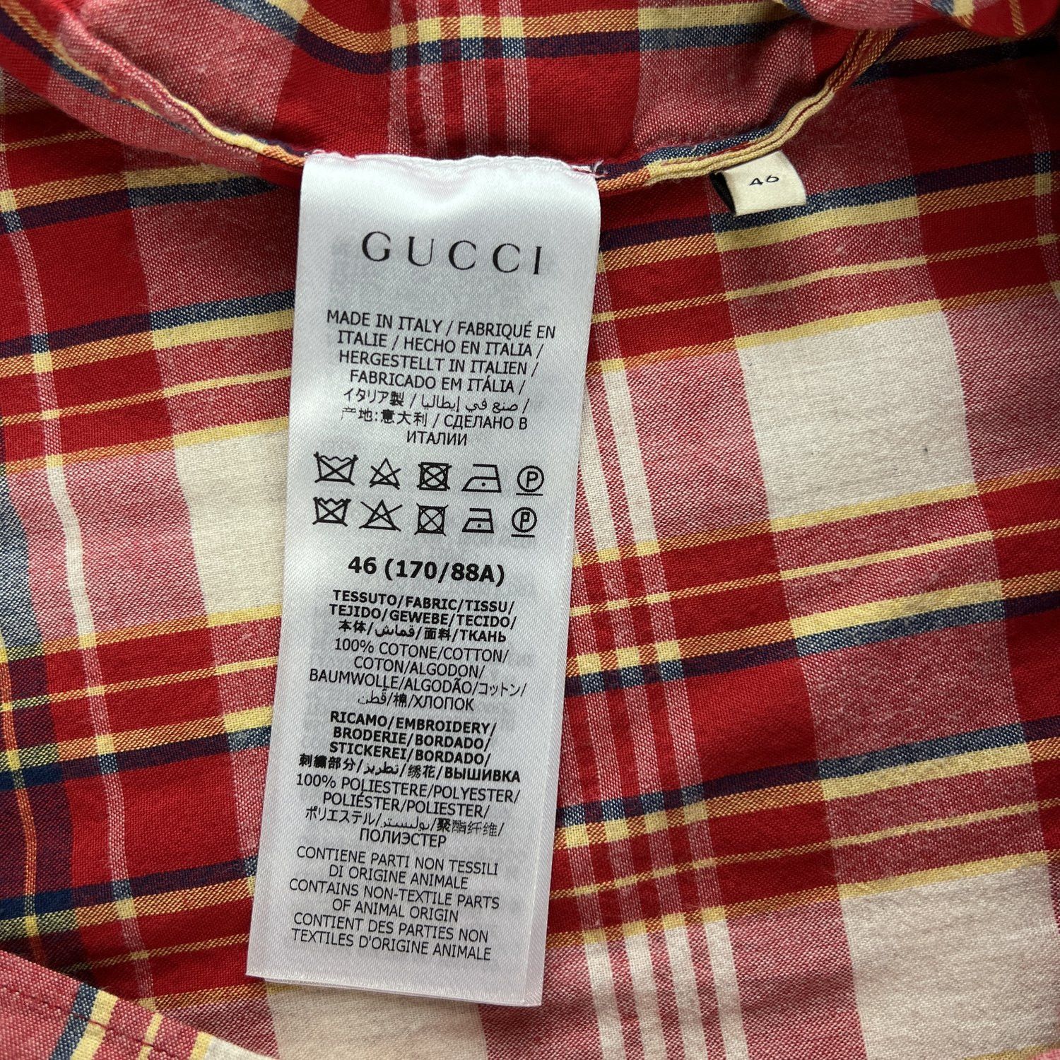 Gucci Gucci Red Checkered 3/4 Logo Shirt Size US S / EU 44-46 / 1 - 5 Thumbnail