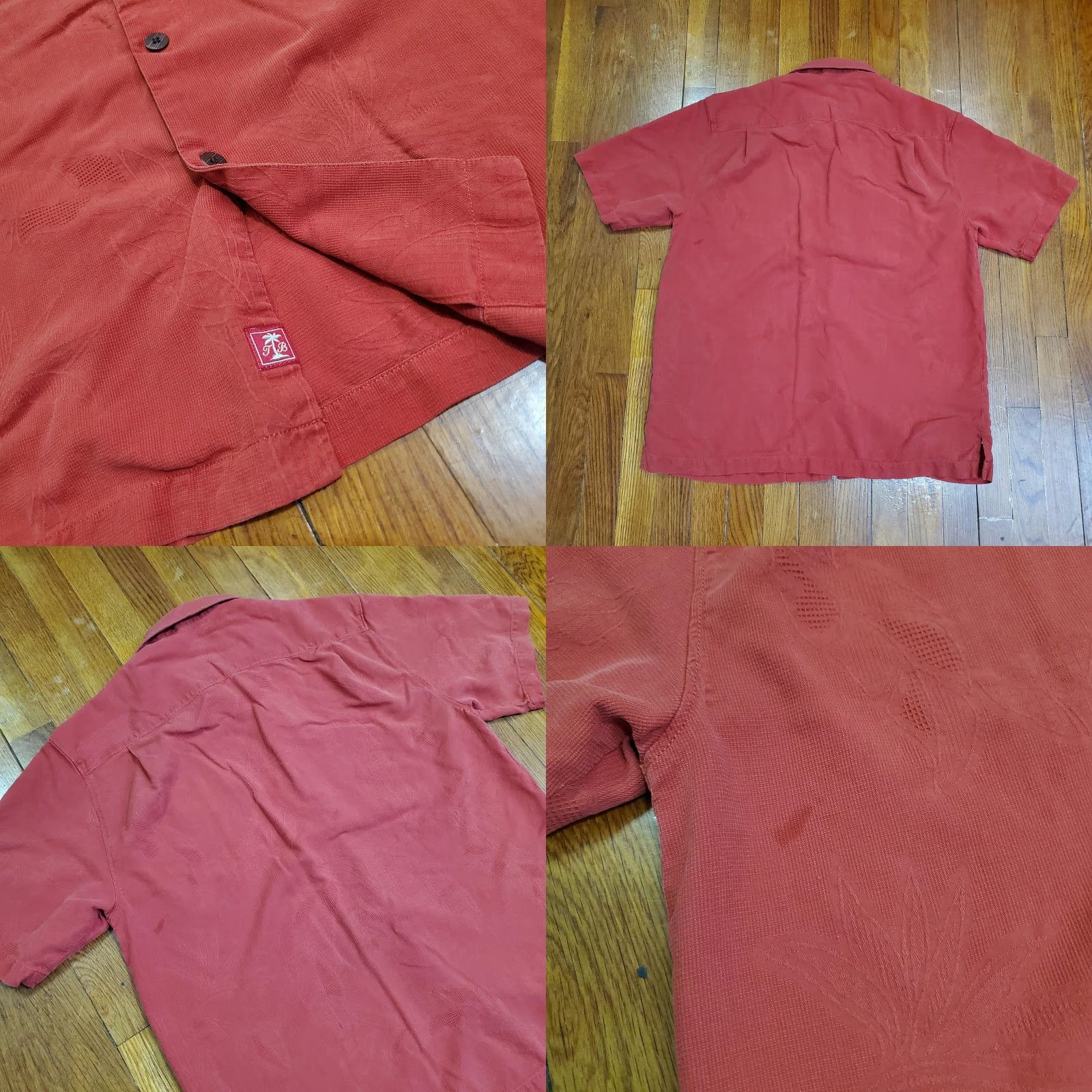 Tommy Bahama Tommy Bahama Shirt Mens Medium Red 100% Silk Jacquard Tropical Camp Button Front Short Sleeve Casual Size US M / EU 48-50 / 2 - 8 Thumbnail