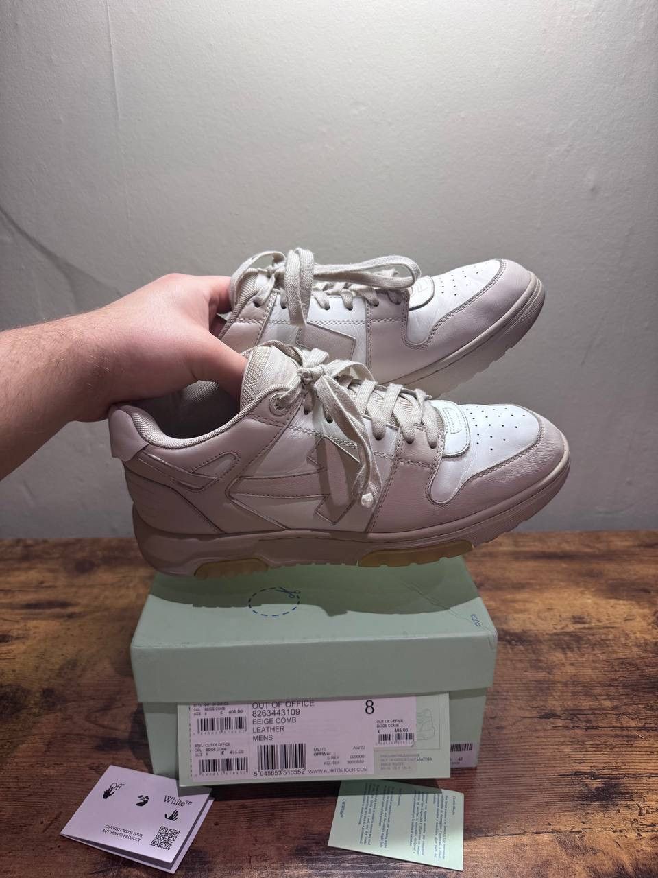 Off-White Off-White Out Of Office Sneakers Beige White EU 42 Leather Size US 9 / EU 42 - 7 Thumbnail