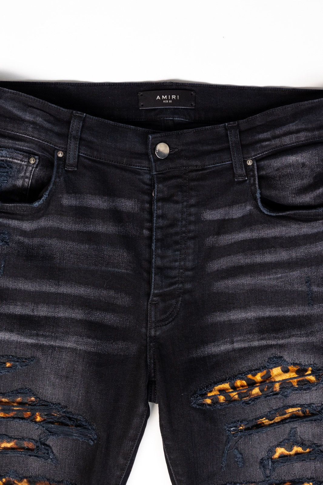 Amiri Amiri Leopard Patch Ripped Denim Size US 33 - 3 Thumbnail