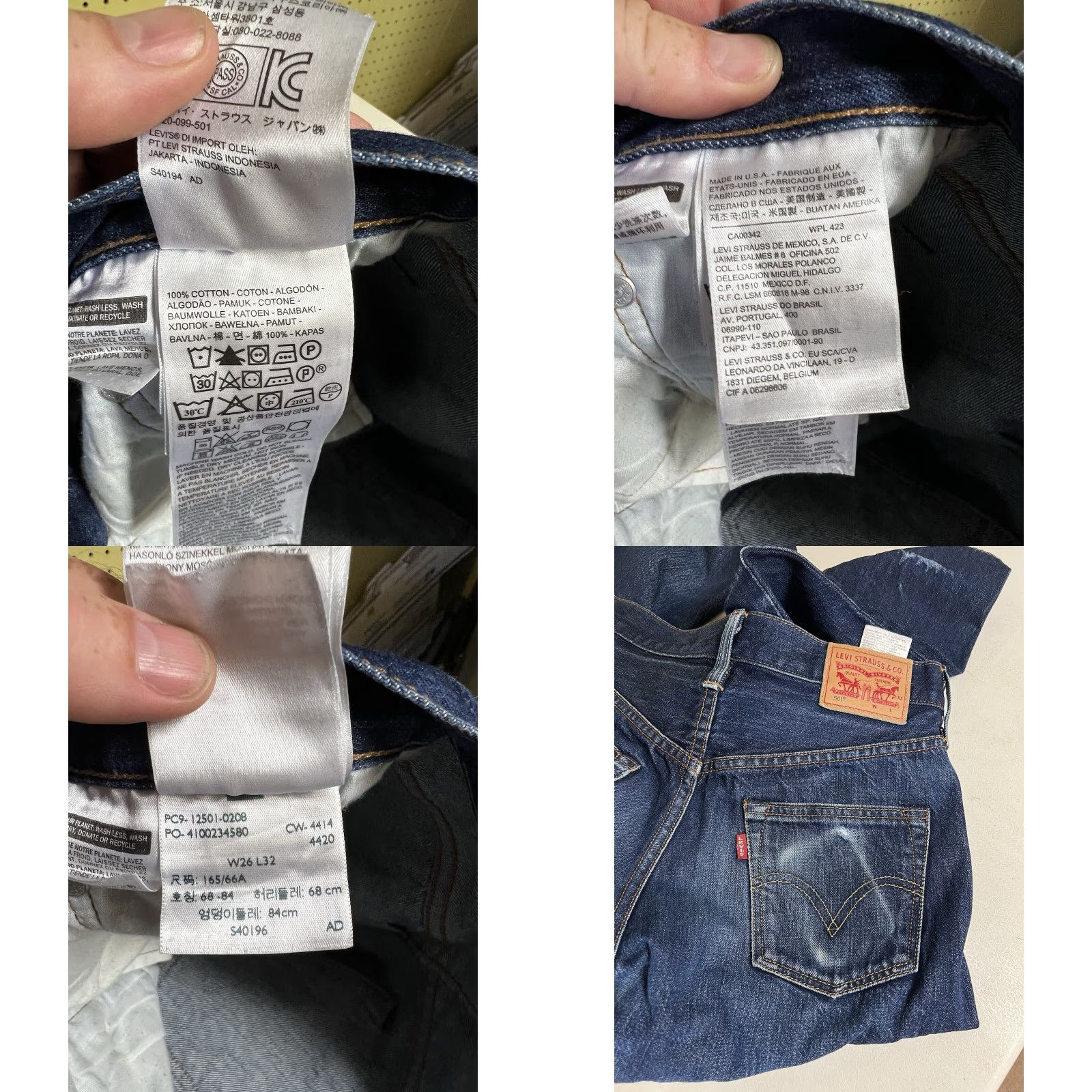 Levi's VINTAGE Levi’s 501 Jeans Distressed Button Fly Blue Denim 29x31 Medium Wash Regular Mens Size US 29 - 8 Thumbnail