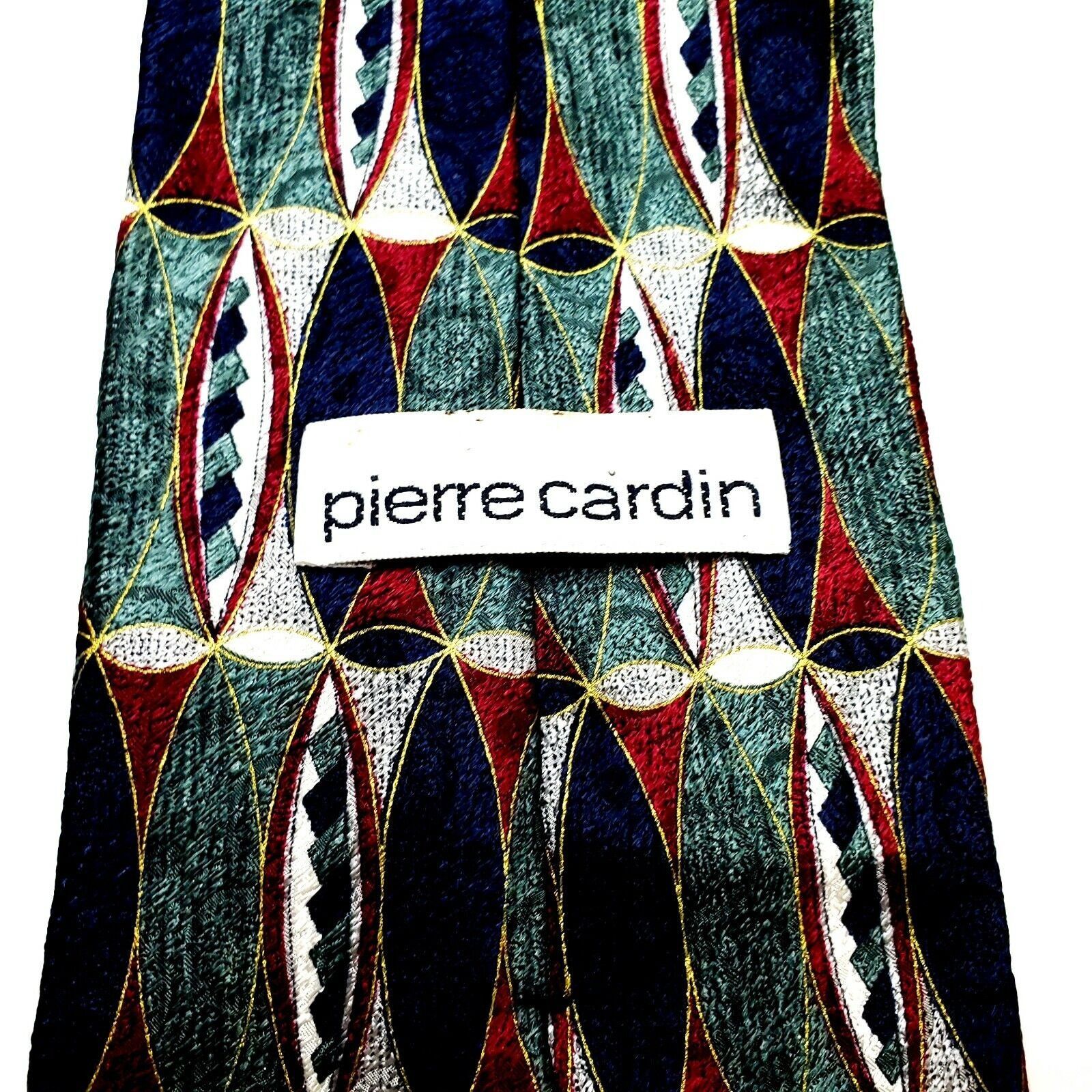 Pierre Cardin Pierre Cardin Green Silk Tie Abstract Print Wide Size ONE SIZE - 3 Thumbnail