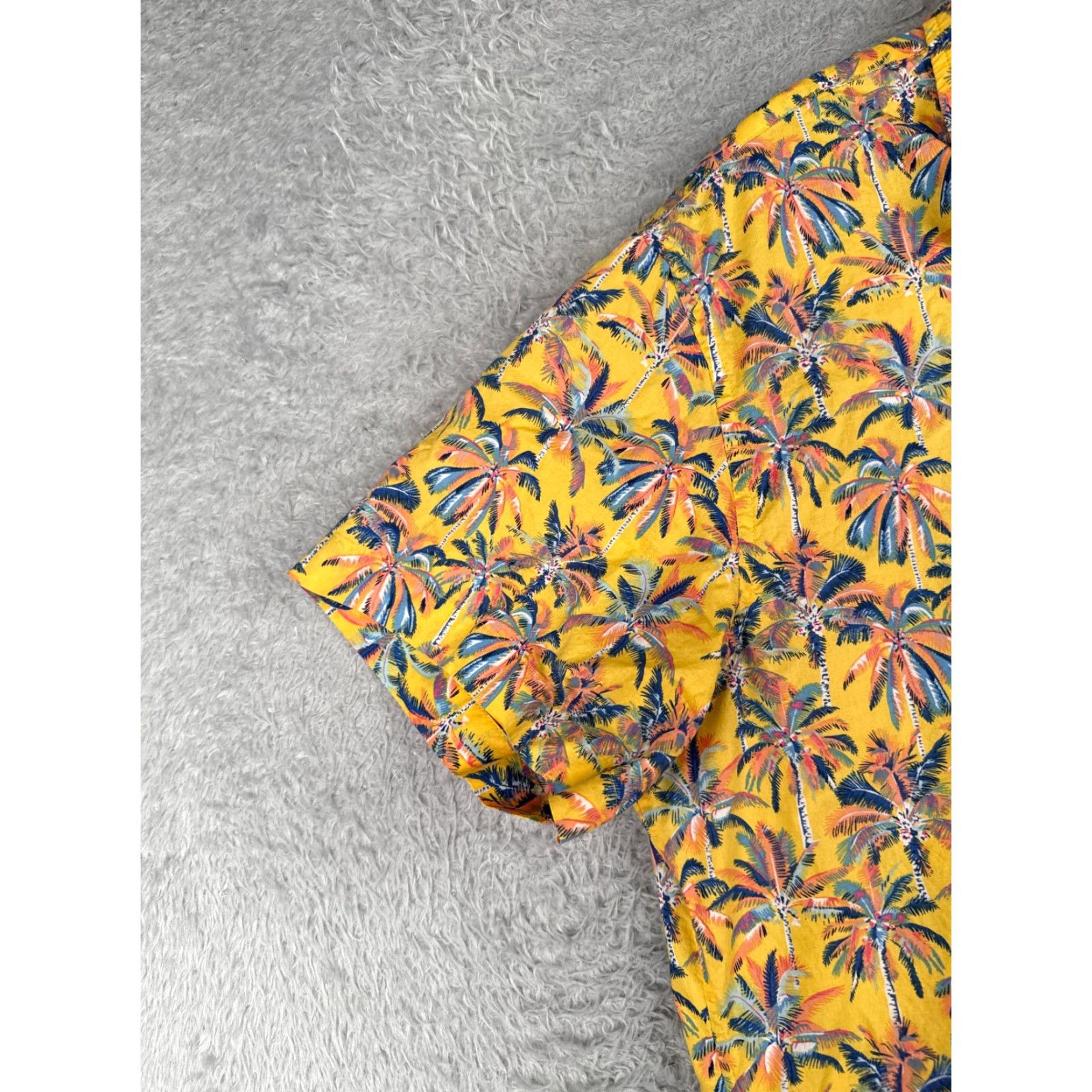 Vintage Goodfellow & Co Hawaiian Shirt Men XL Yellow Floral Slim Fit Cotton Blend Short Sleeve Button-Up Size US XL / EU 56 / 4 - 3 Thumbnail