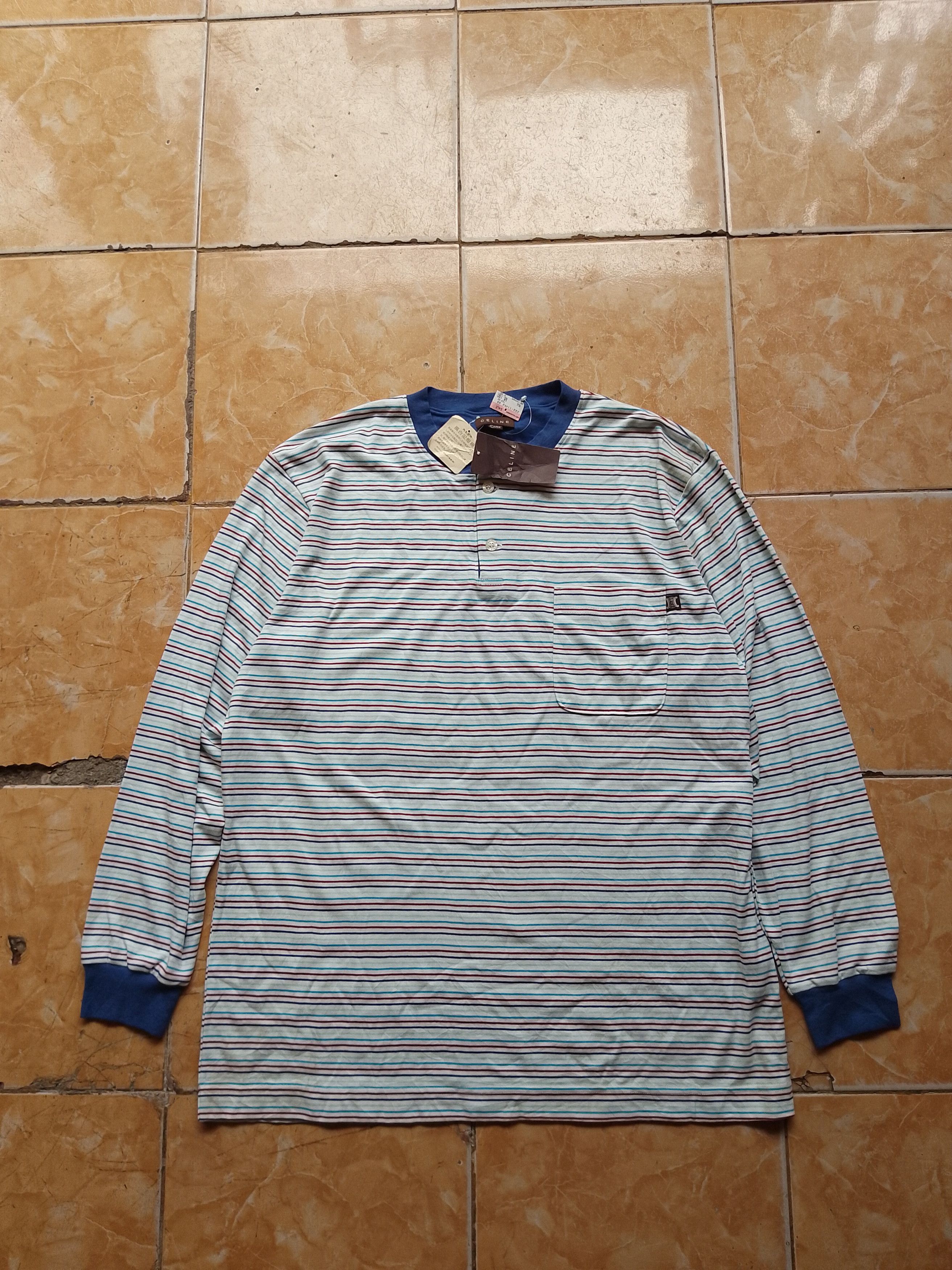 Celine Vintage Celine Longsleeve Stripe Renown Co. Ltd Size US L / EU 52-54 / 3 - 1 Thumbnail